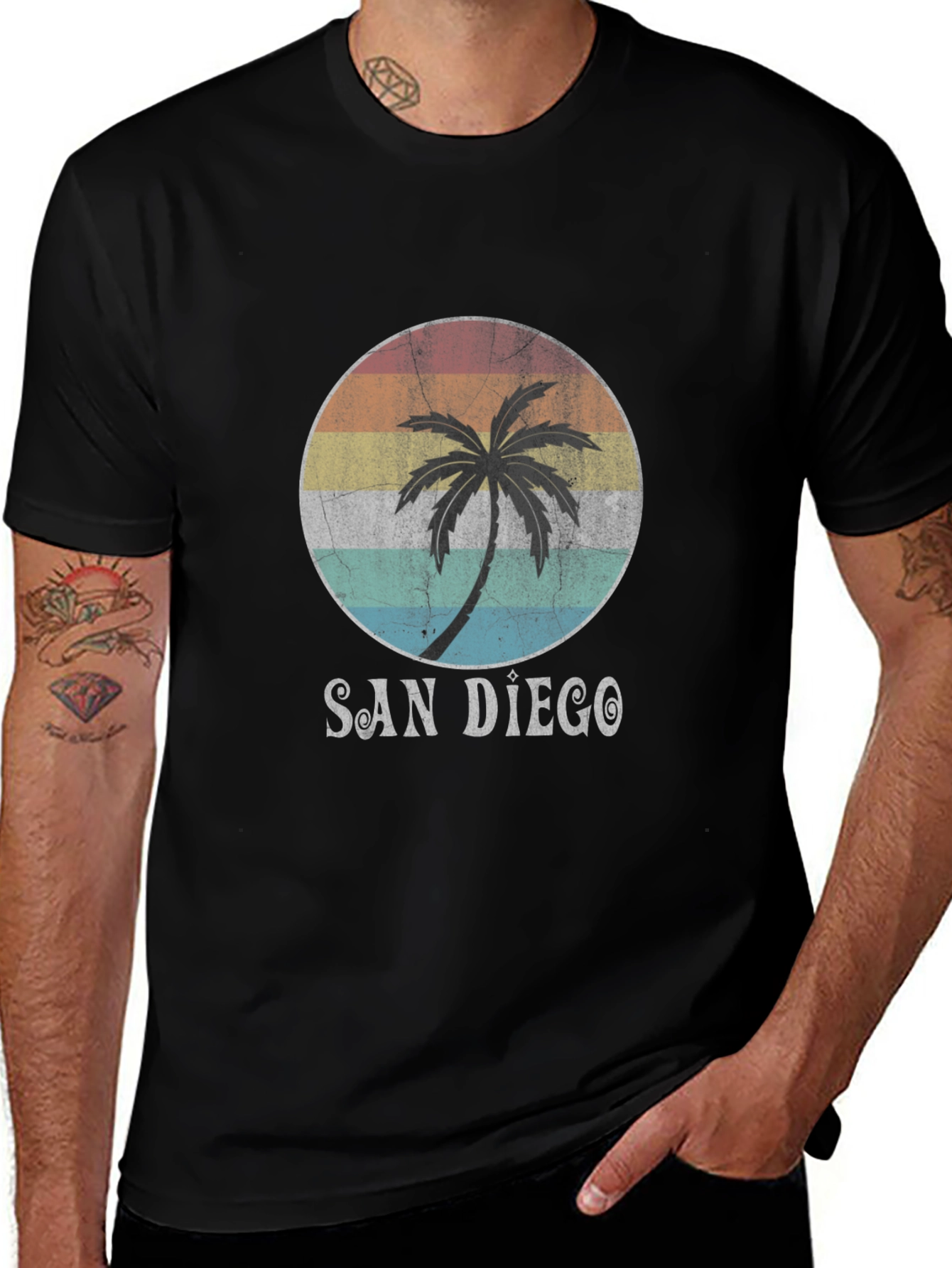 San Diego Palm Tee - Retro Graphic T-Shirt