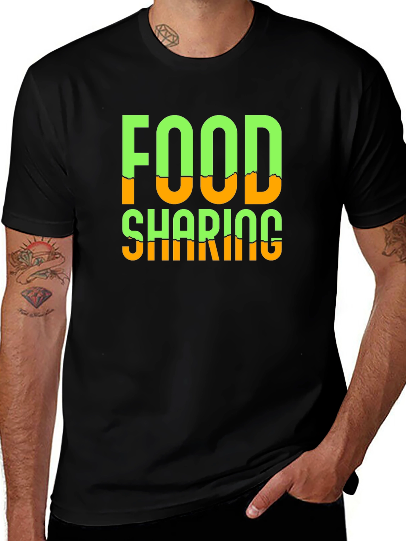 Food Sharing Graphic Tee - Black