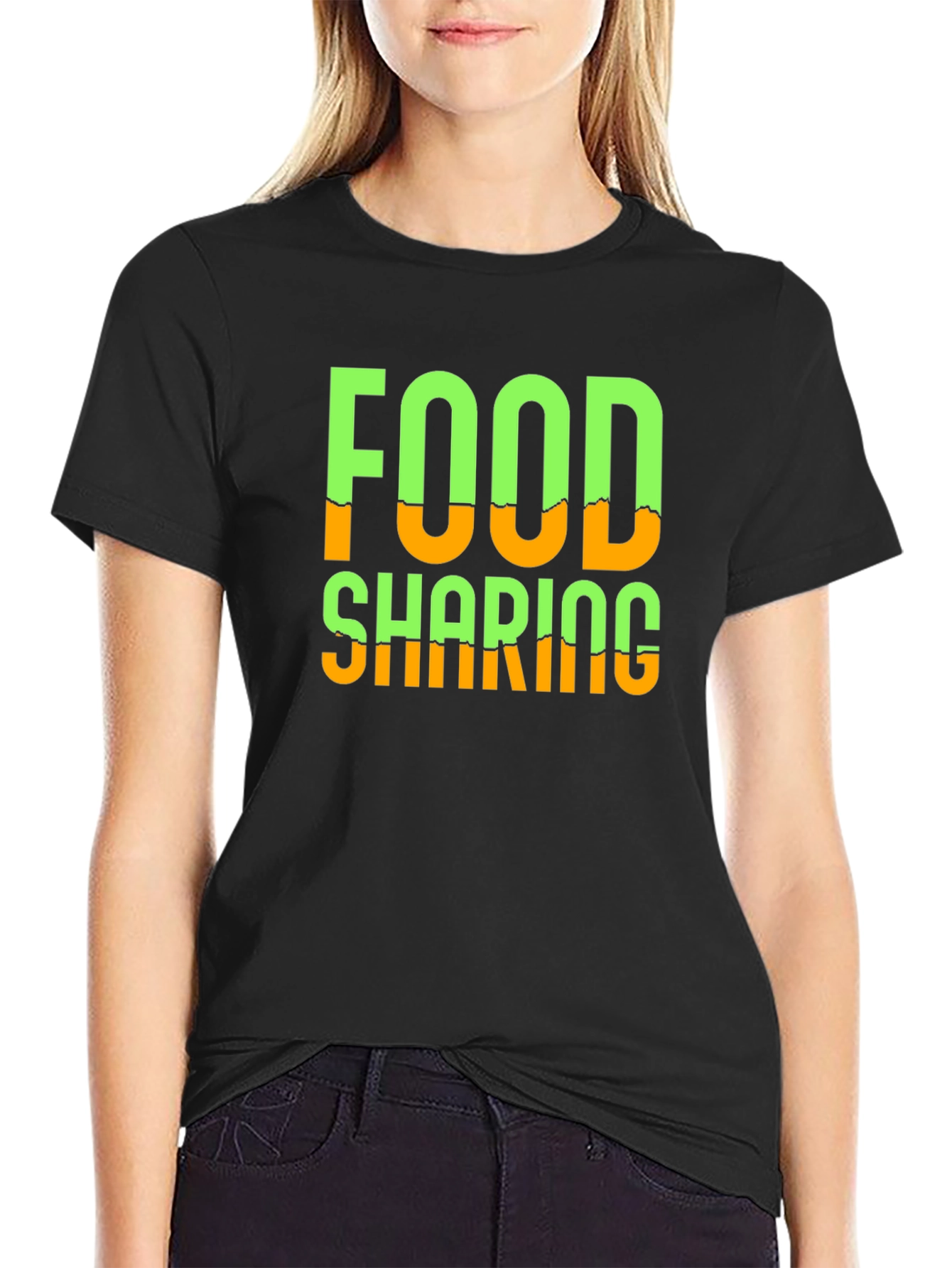 Food Sharing Graphic Tee - Black