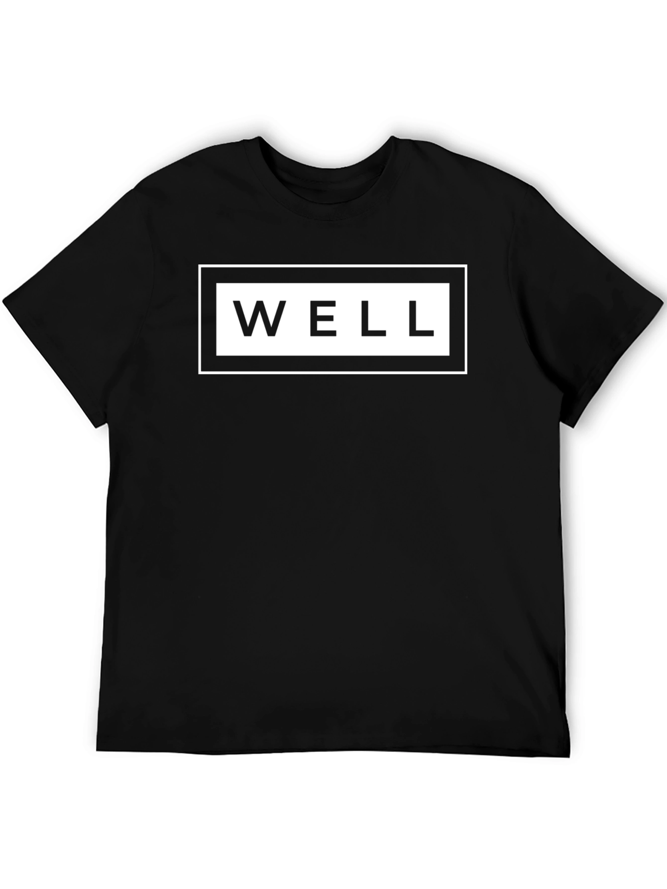Stylish Black WELL Graphic Tee - Casual Comfort