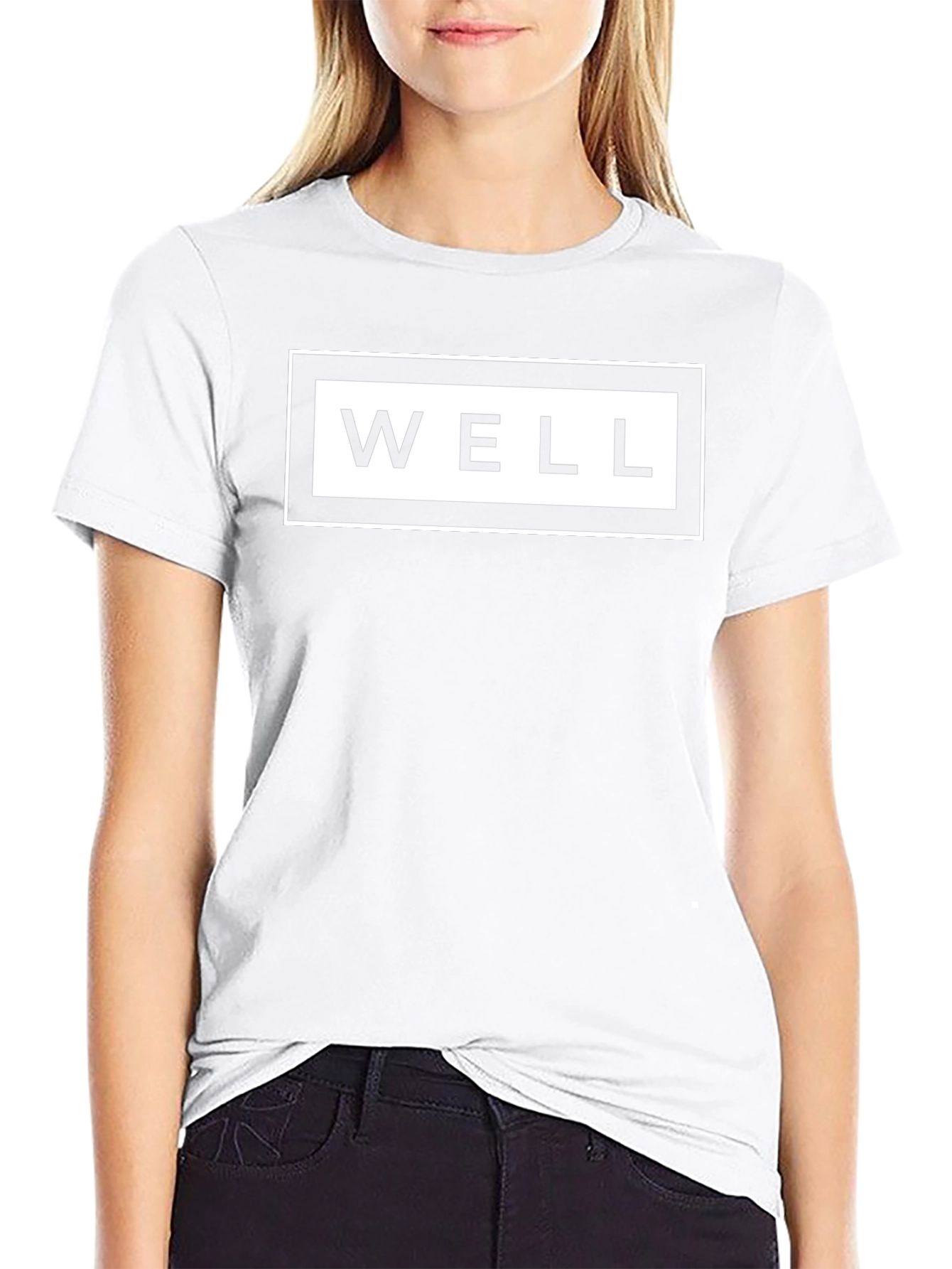 Stylish Black WELL Graphic Tee - Casual Comfort