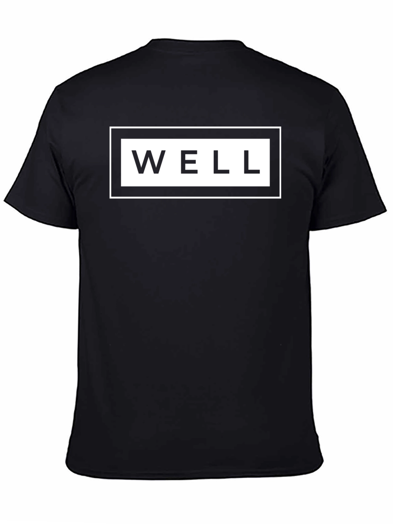 Stylish Black WELL Graphic Tee - Casual Comfort