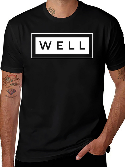 Stylish Black WELL Graphic Tee - Casual Comfort