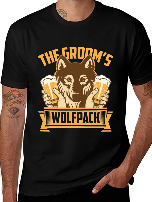 Grooms Wolfpack Beer Graphic T-Shirt