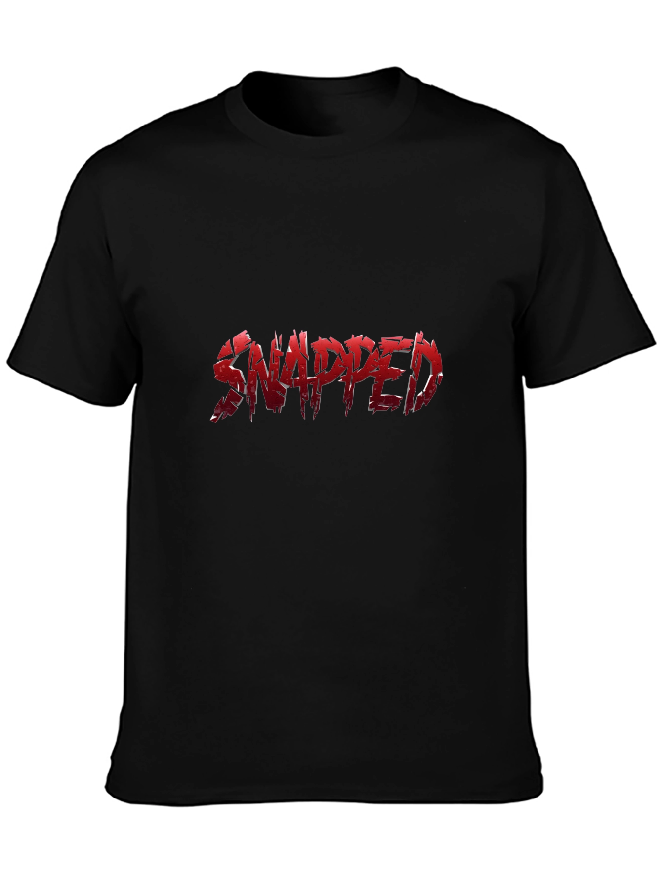 Snapped Red Graphic Print Black T-Shirt