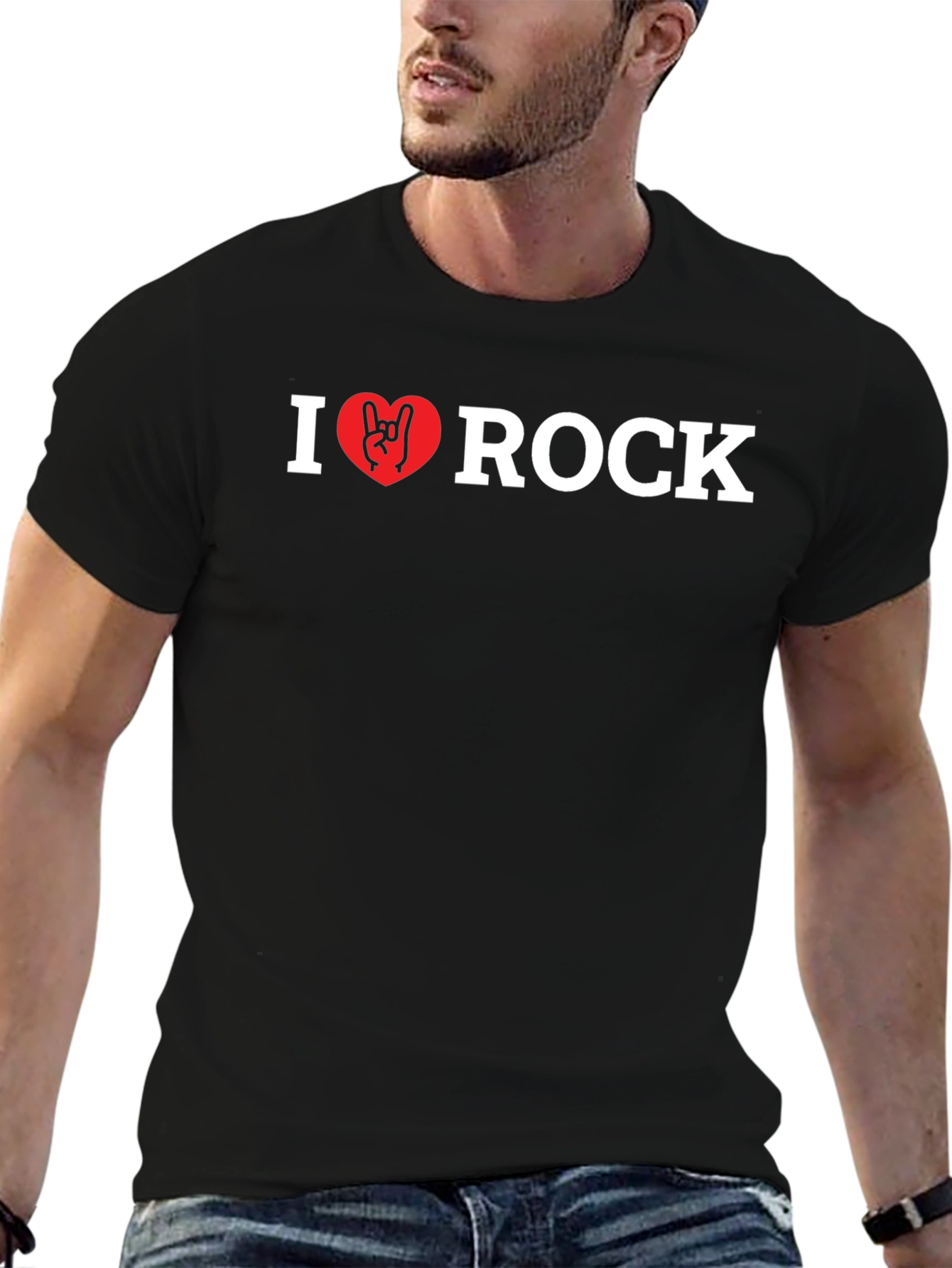 I Heart Rock Black T-Shirt