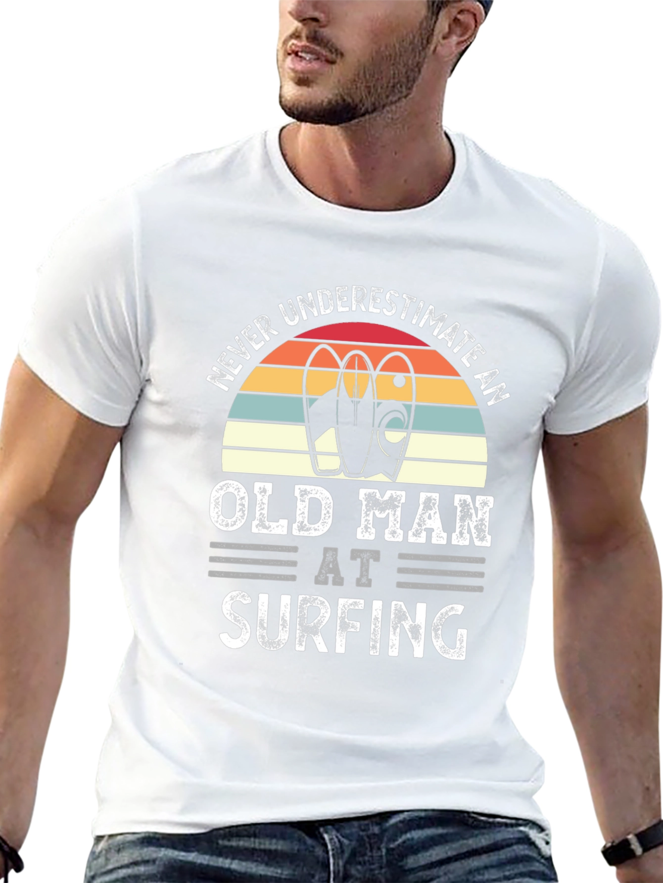 Never Underestimate Old Man Surfing T-Shirt