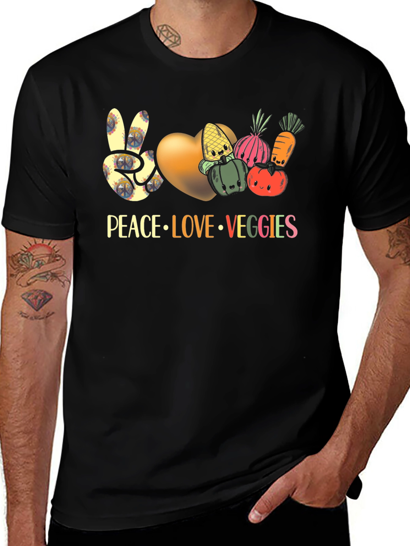 Peace Love Veggies T-Shirt Vegan Shirt