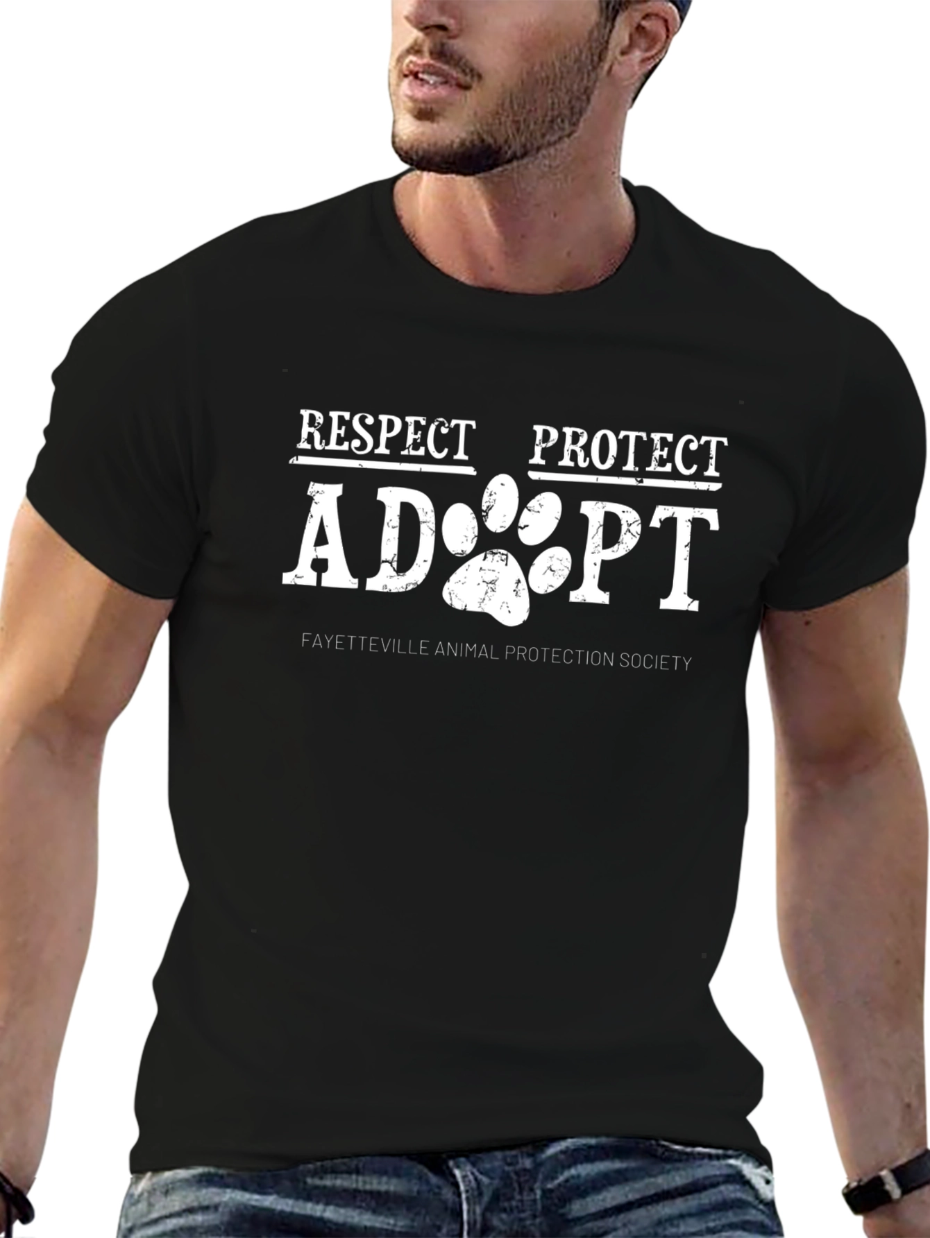 Respect Protect Adopt T-Shirt - Animal Lover Tee