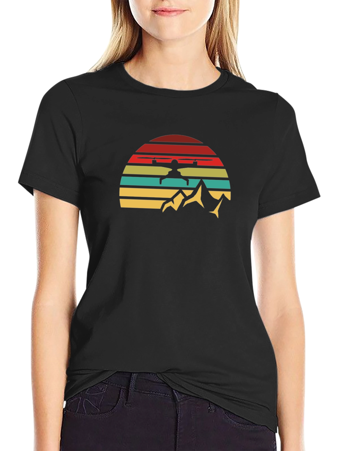 Retro Drone Pilot Mountain T-Shirt