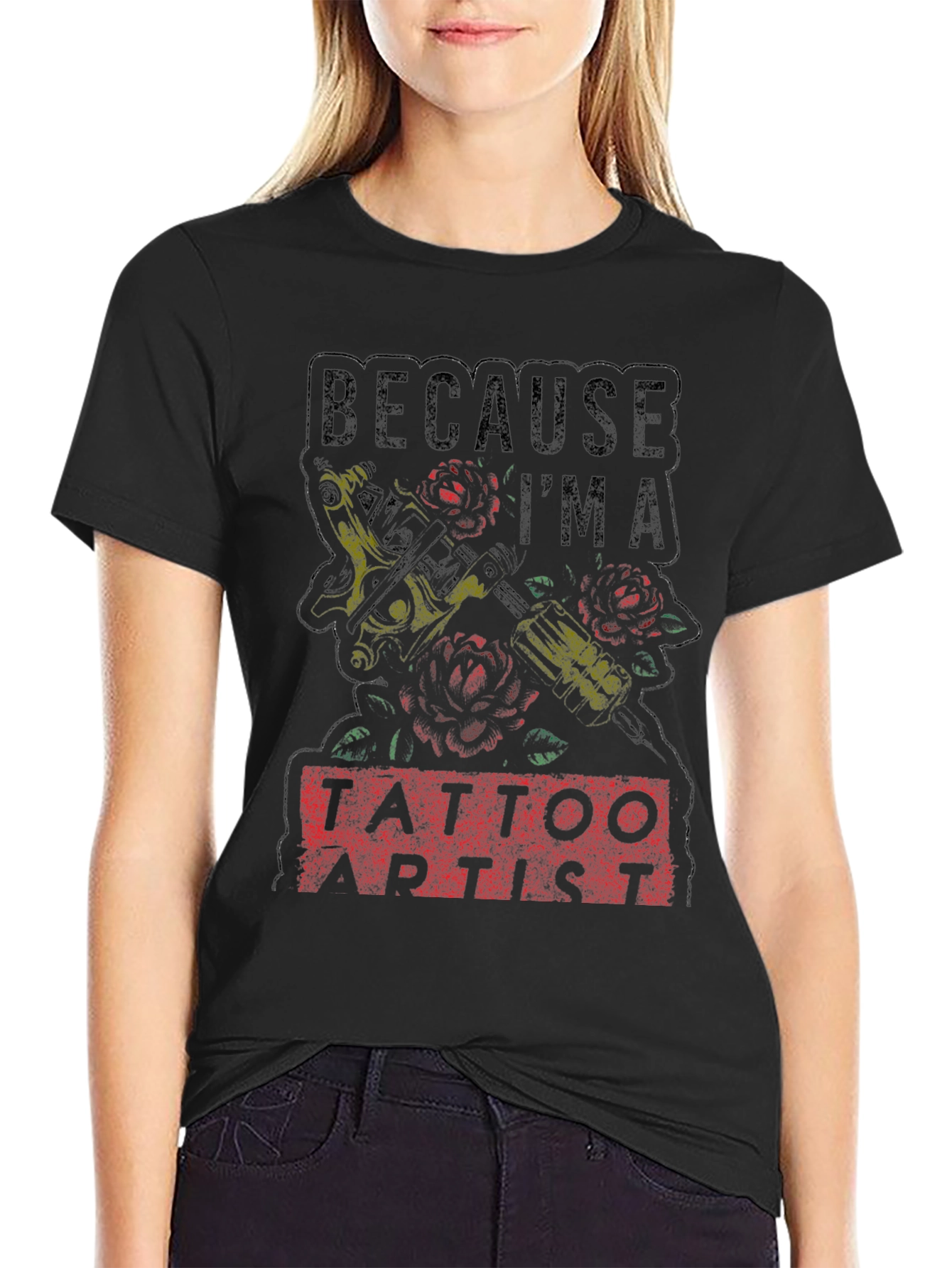 Tattoo Artist Graphic Tee - Black Cotton Shirt