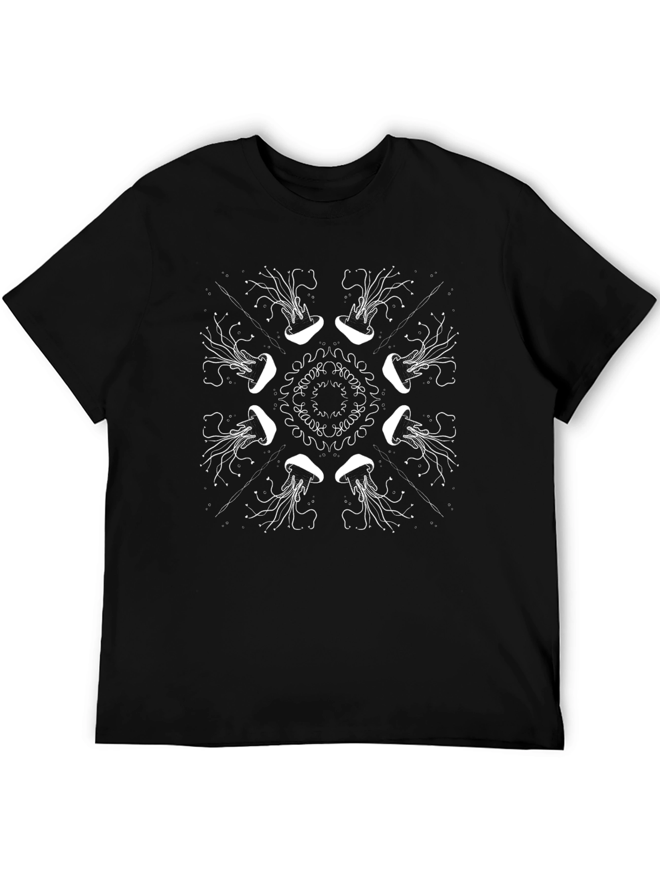 Jellyfish Mandala Black T-Shirt