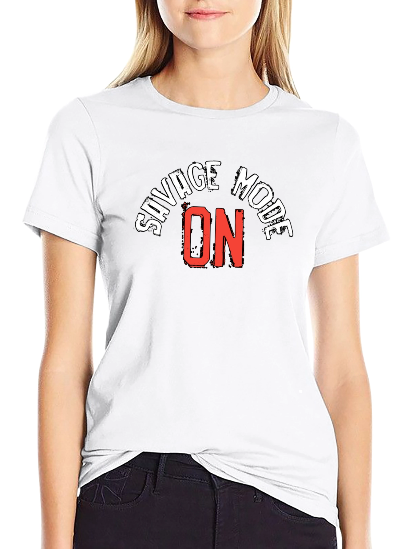 Savage Mode ON Graphic Tee - Black Cotton Blend