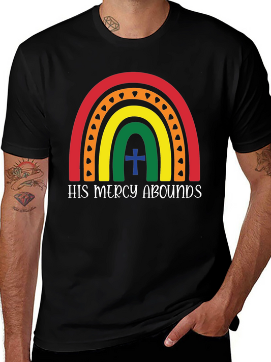 His Mercy Abounds Rainbow Graphic Tee