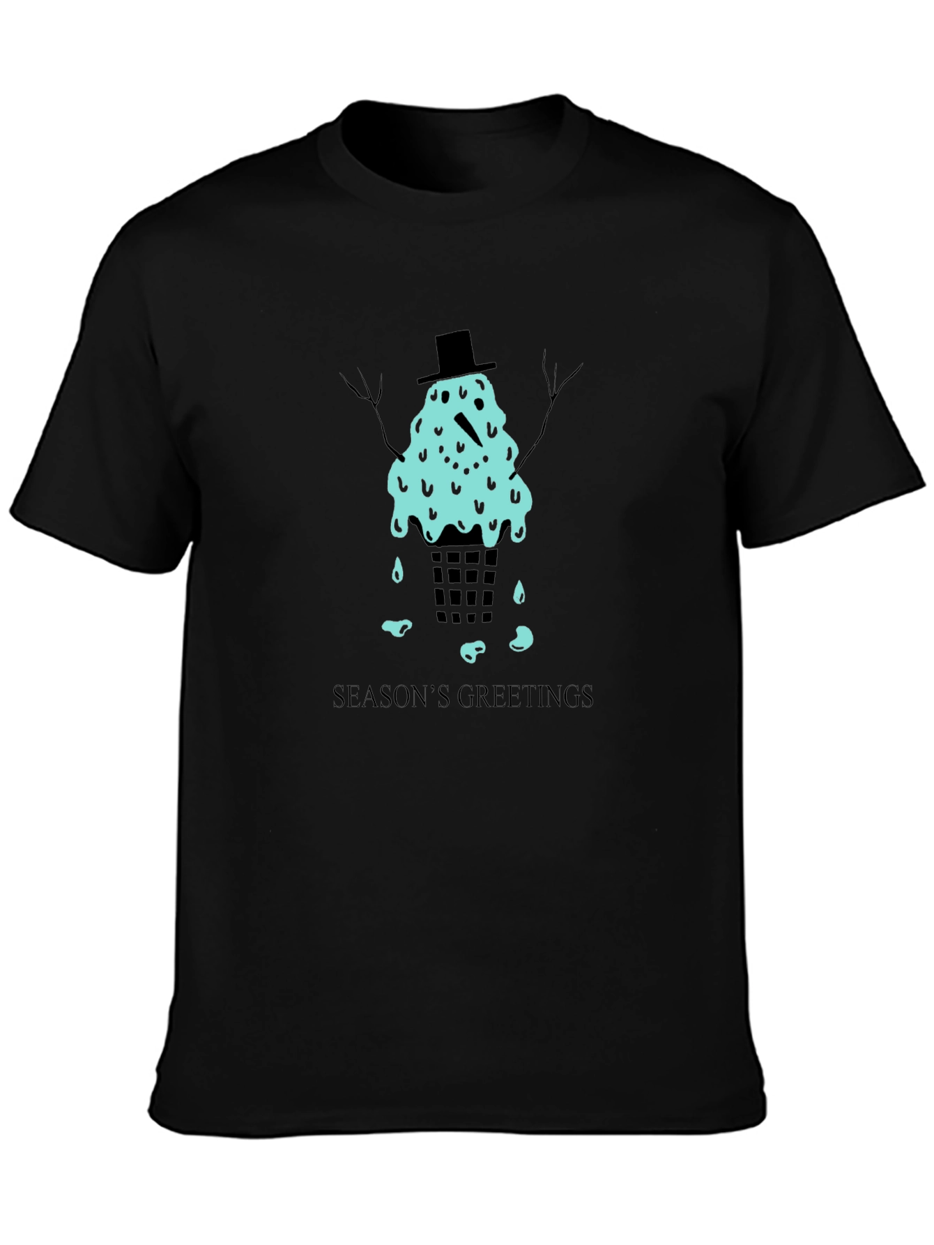 Melting Snowman Seasons Greetings Graphic Tee