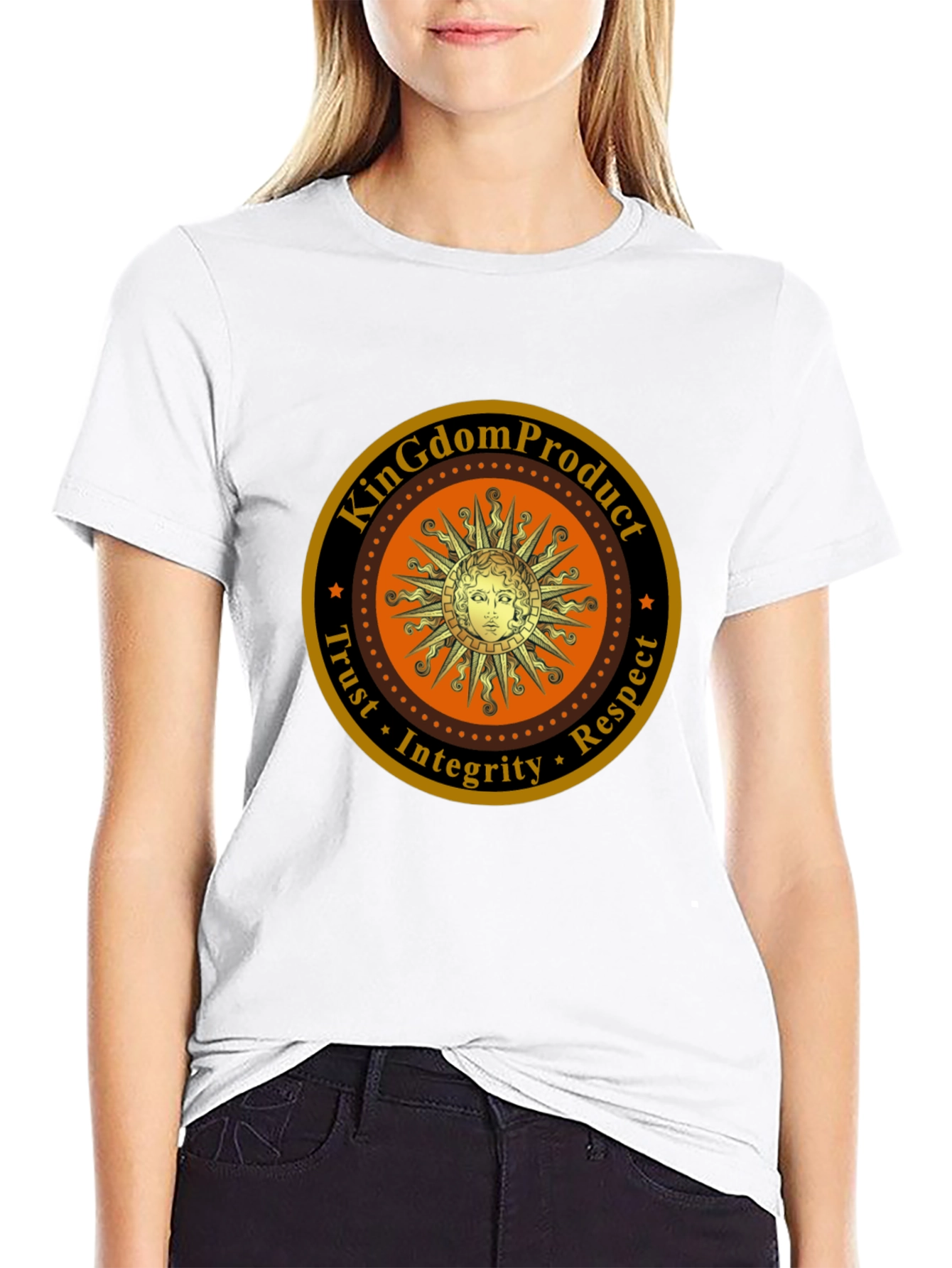 Kingdom Product Black T-Shirt with Sun Logo