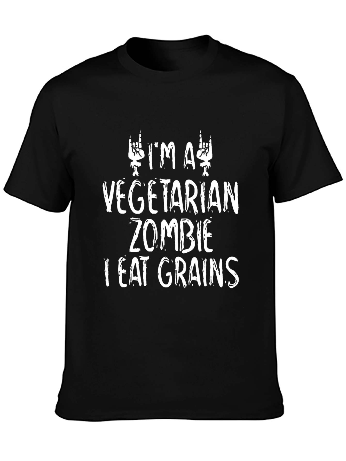 Vegetarian Zombie T-Shirt - I Eat Grains Funny Tee