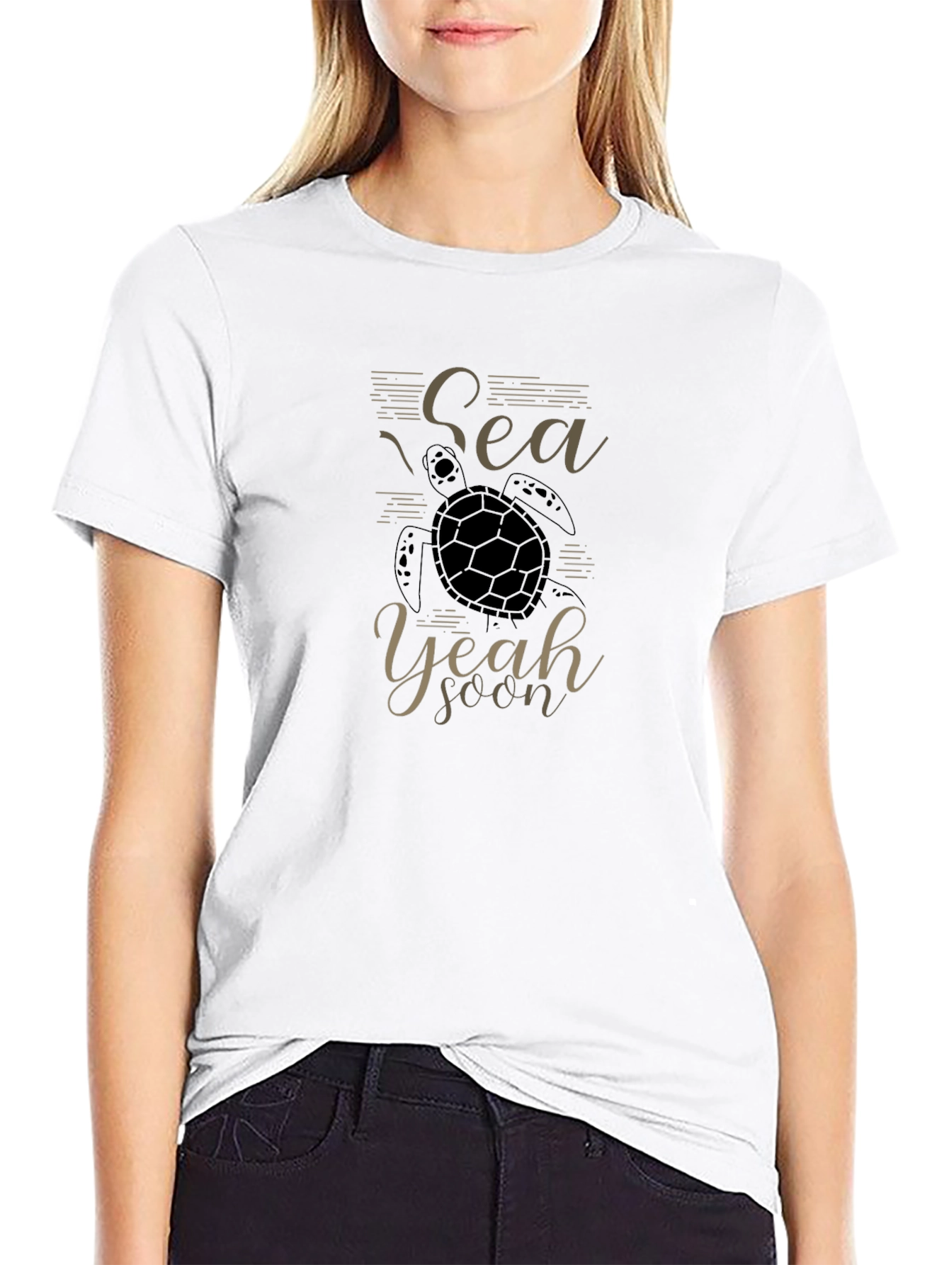 Sea Turtle Graphic T-Shirt - Black