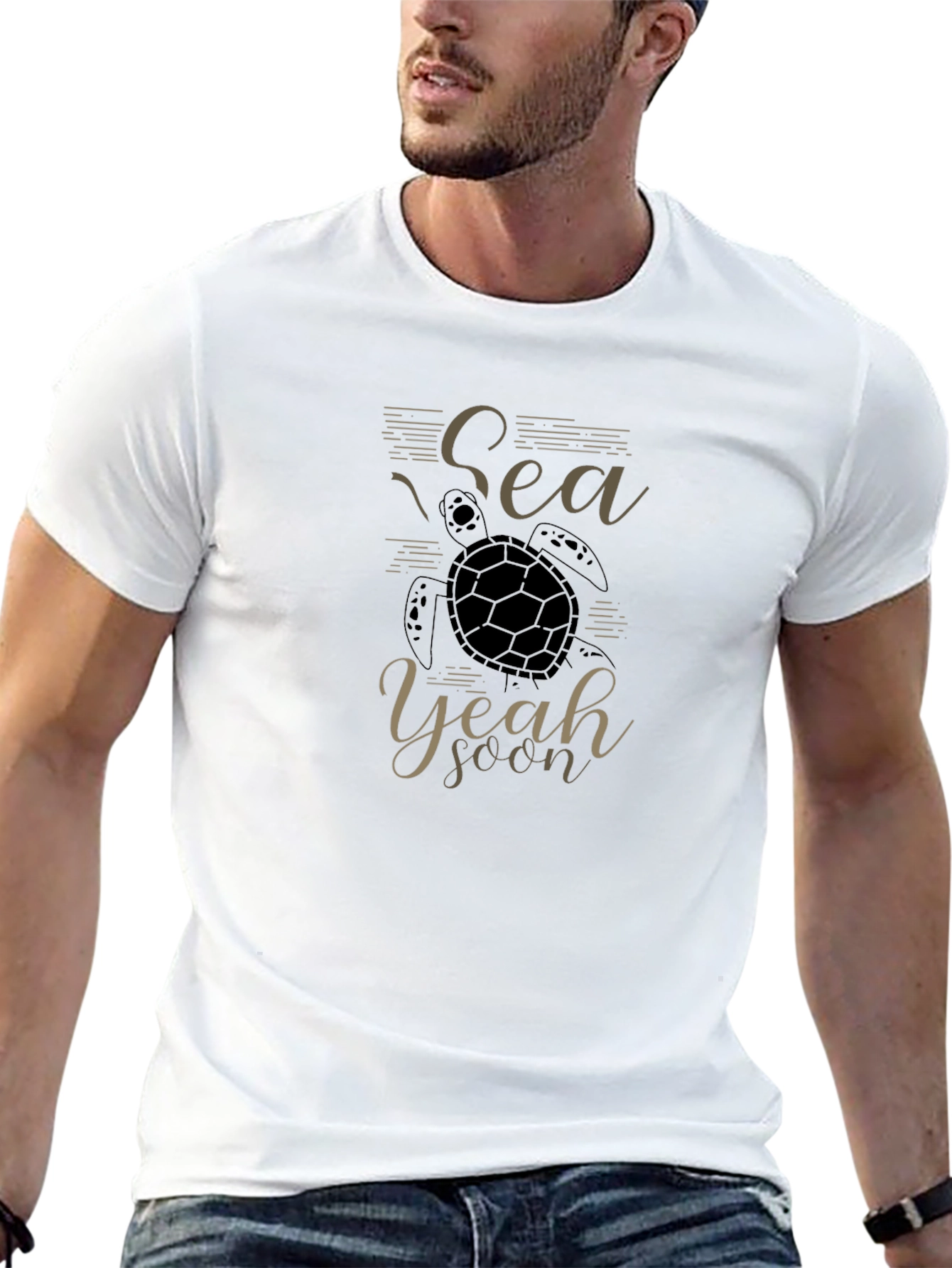 Sea Turtle Graphic T-Shirt - Black