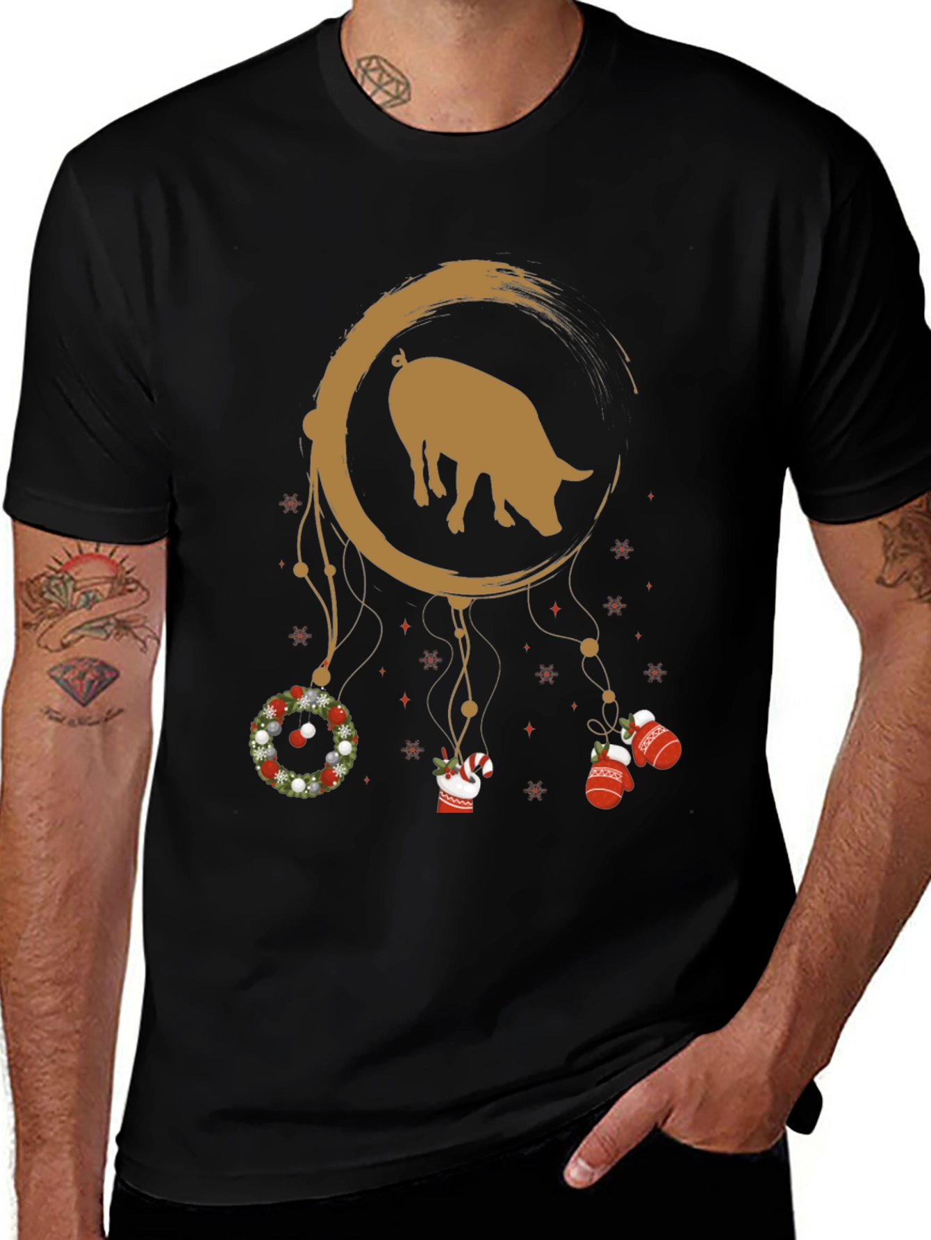 Pig Dreamcatcher Graphic Tee - Holiday Edition