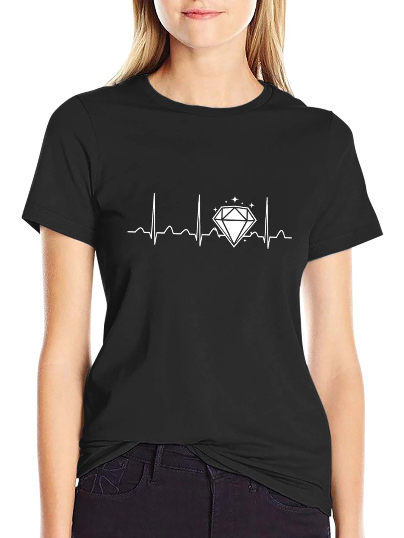 Diamond Heartbeat T-Shirt - Stylish Graphic Tee