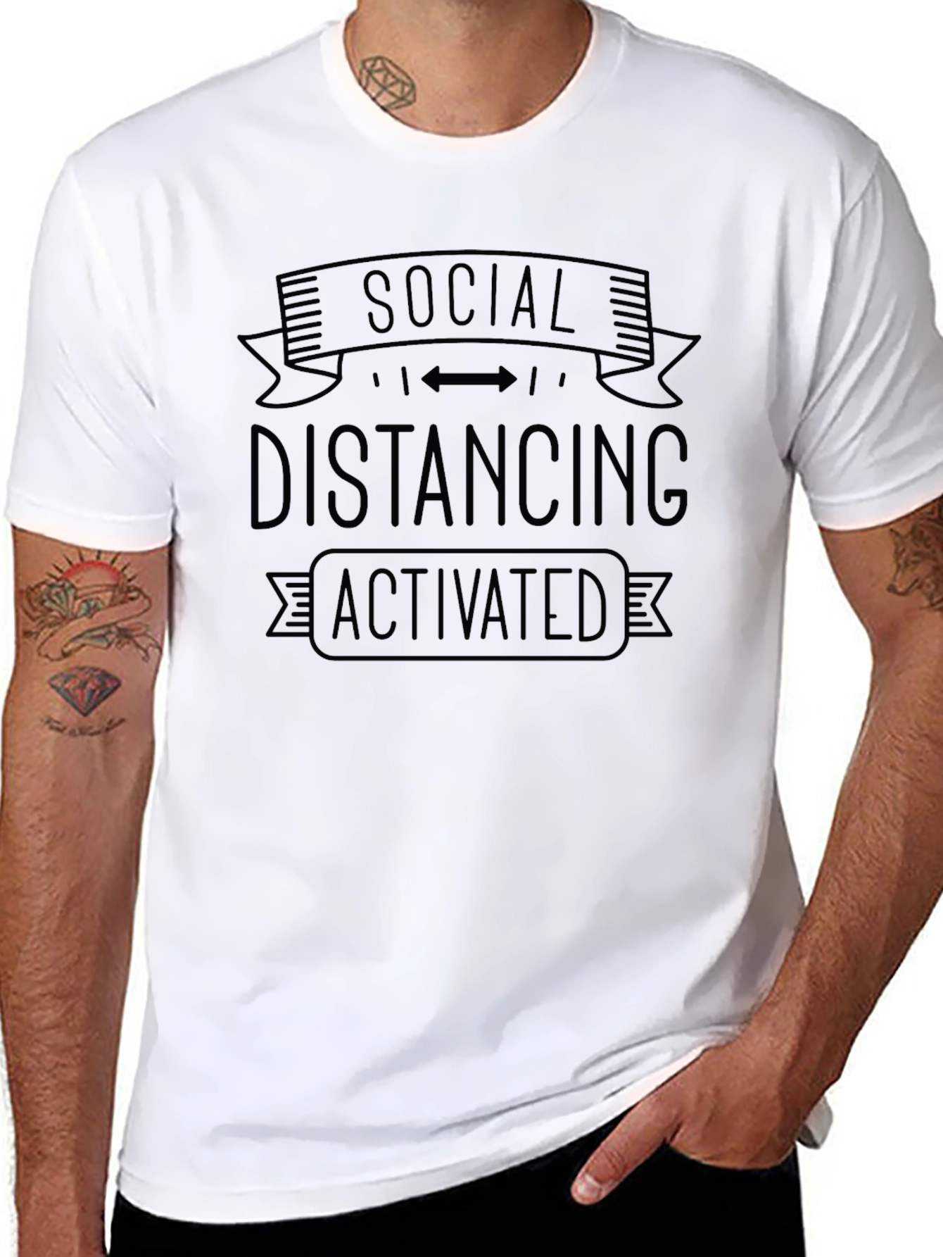 Social Distancing Activated Graphic T-Shirt
