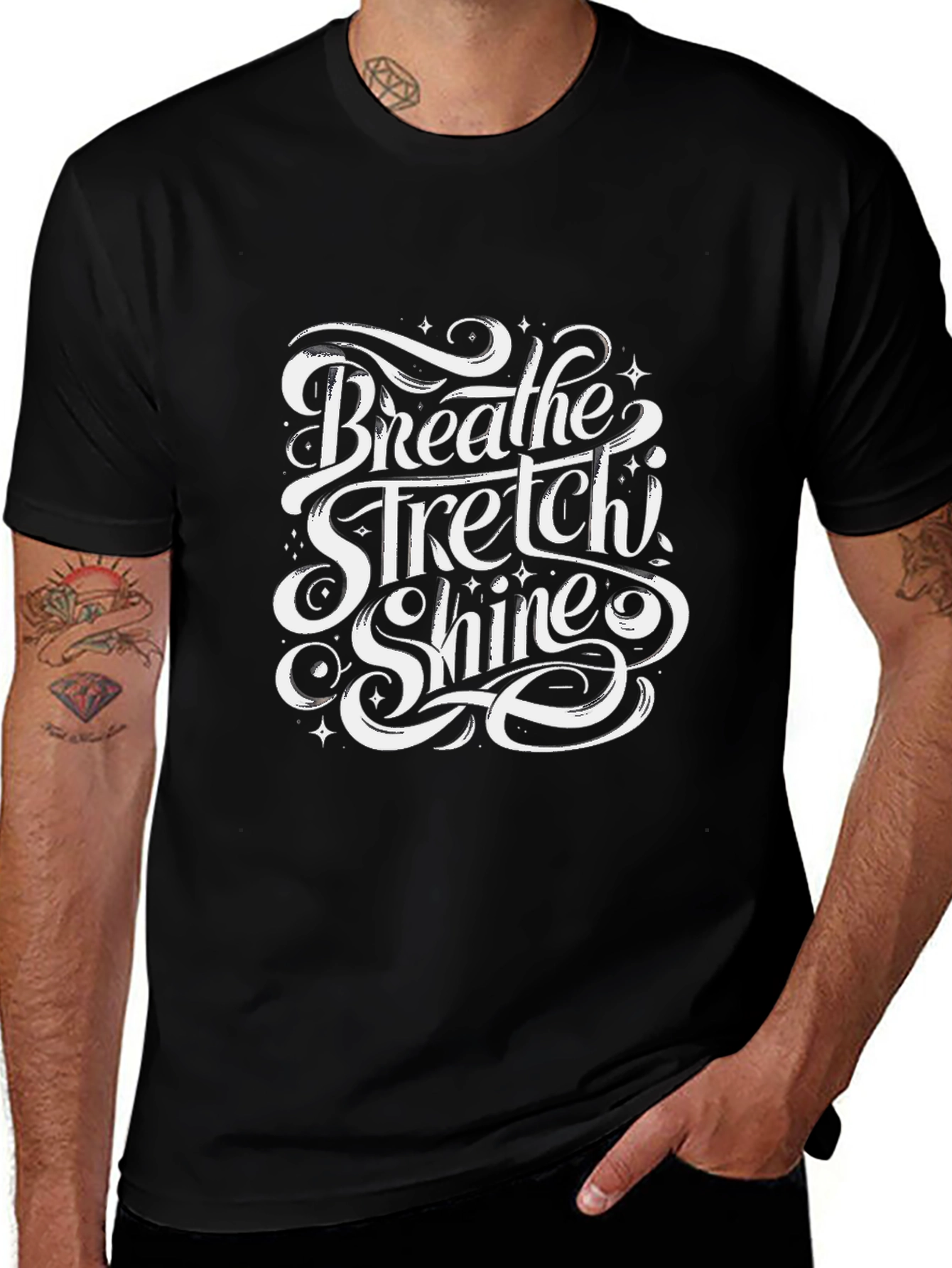 Breathe Stretch Shine Graphic T-Shirt - Black