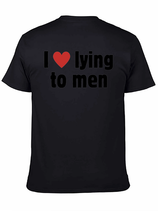 I Heart Lying To Men Graphic Tee - Black