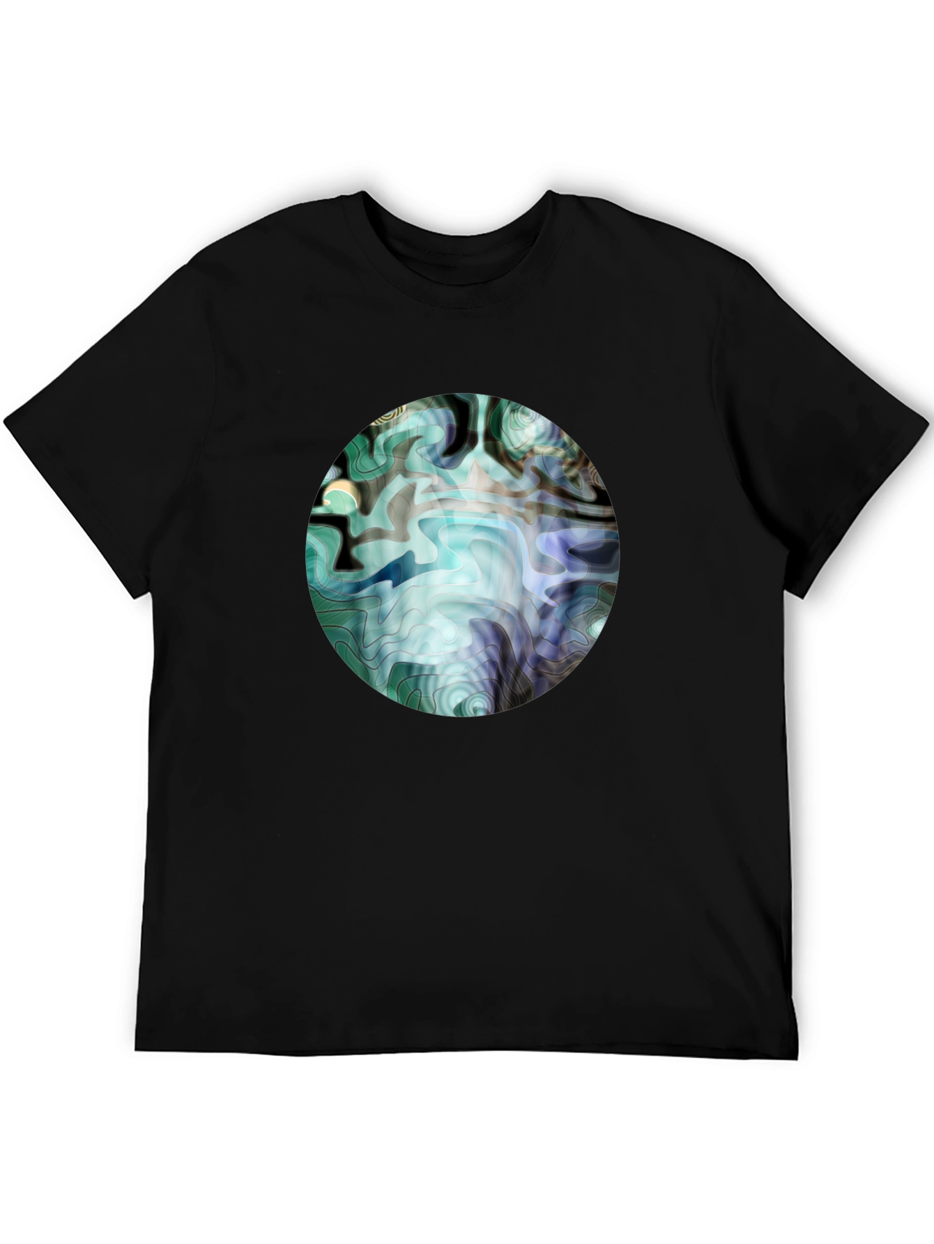 Abstract Graphic Print Black T-Shirt