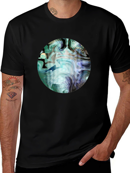 Abstract Graphic Print Black T-Shirt