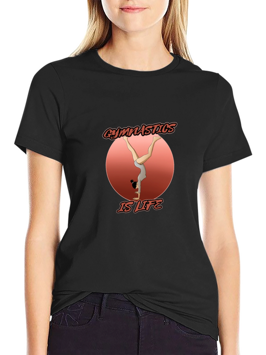 Gymnastics is Life Black Graphic T-Shirt