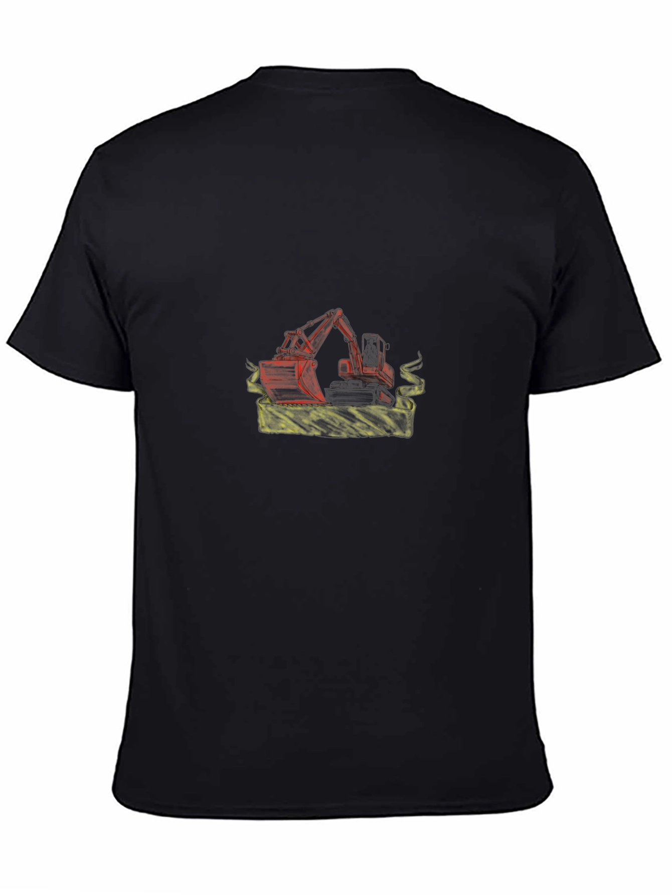 Excavator Graphic Tee - Black Cotton Blend