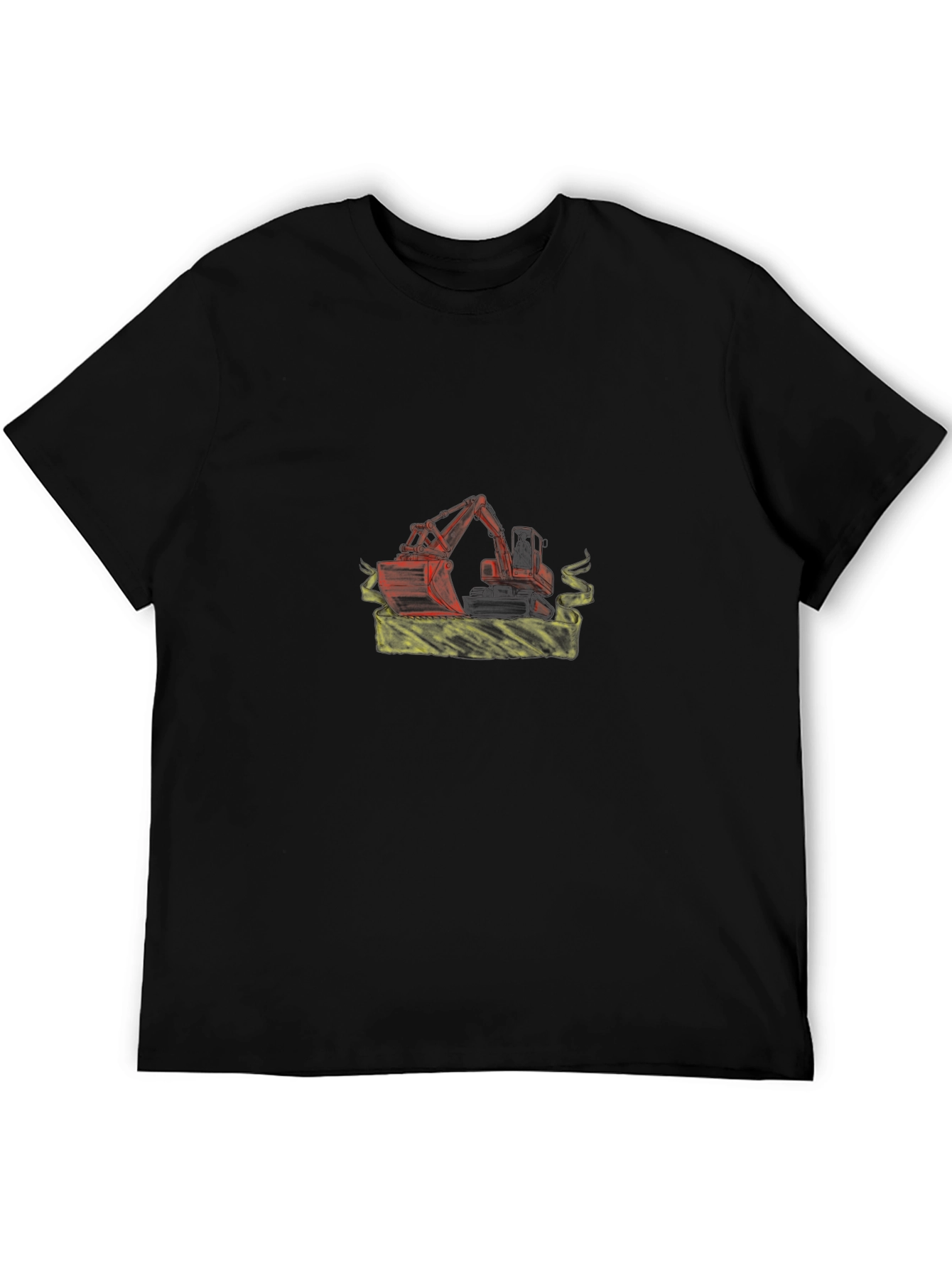 Excavator Graphic Tee - Black Cotton Blend