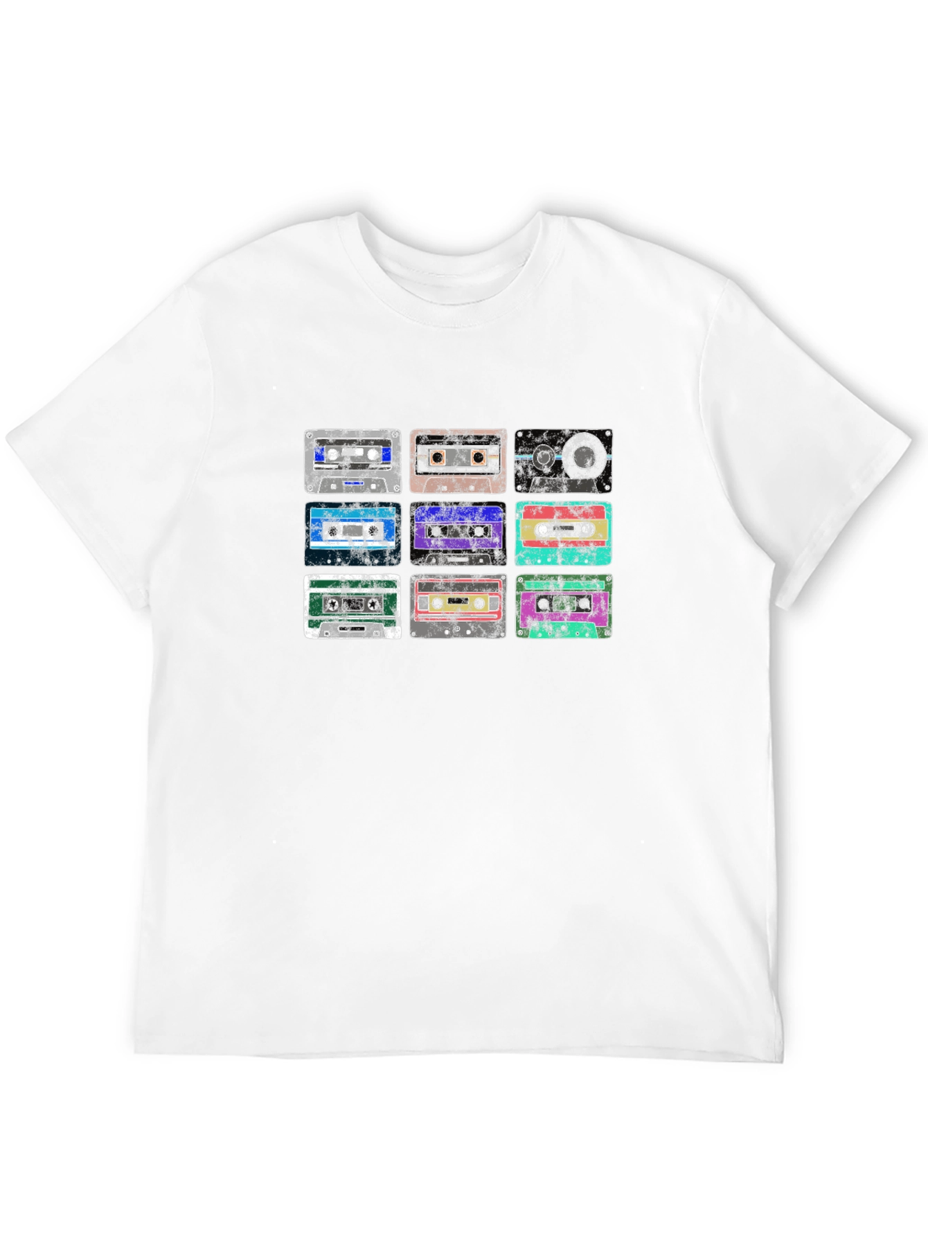 Retro Cassette Tape Graphic Tee - Black