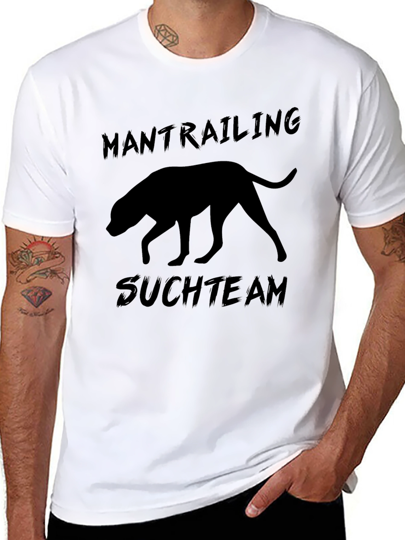 Mantrailing Suchteam Dog Silhouette Graphic Tee