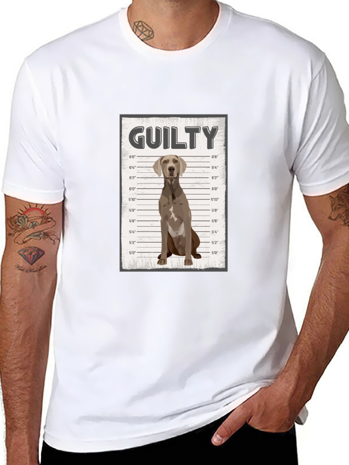 Guilty Dog Mugshot Graphic T-Shirt