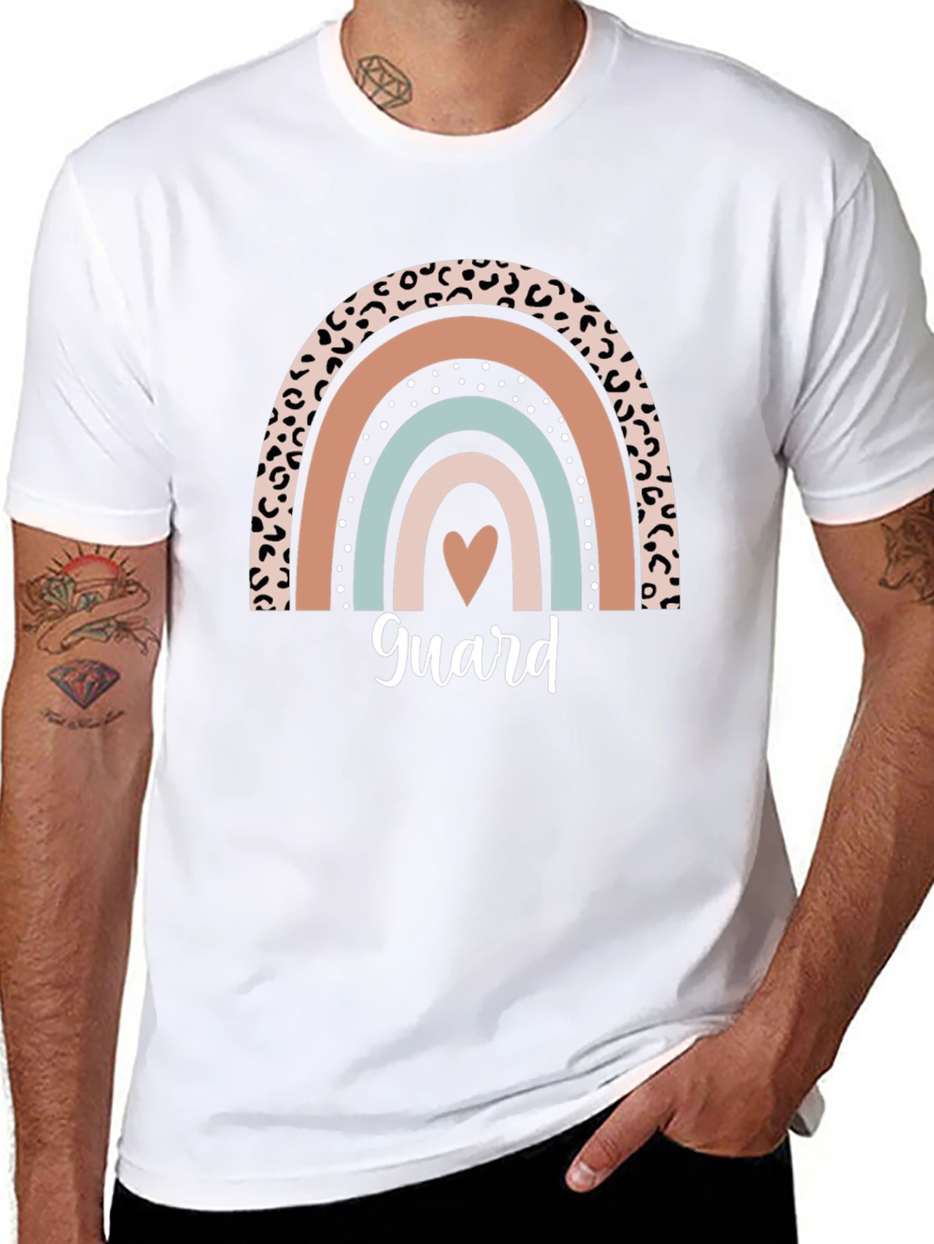 Rainbow Heart Guard Graphic Tee