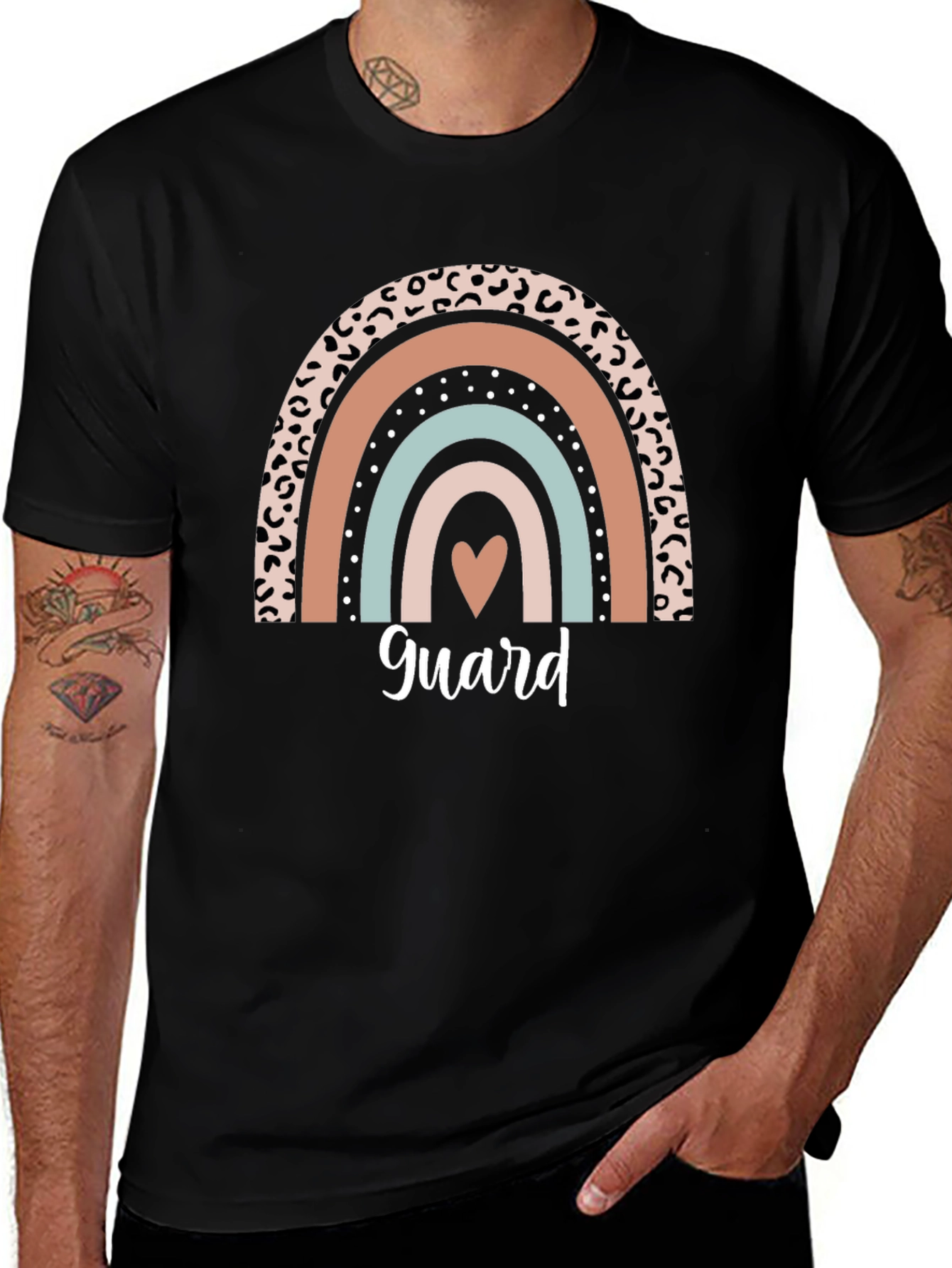Rainbow Heart Guard Graphic Tee