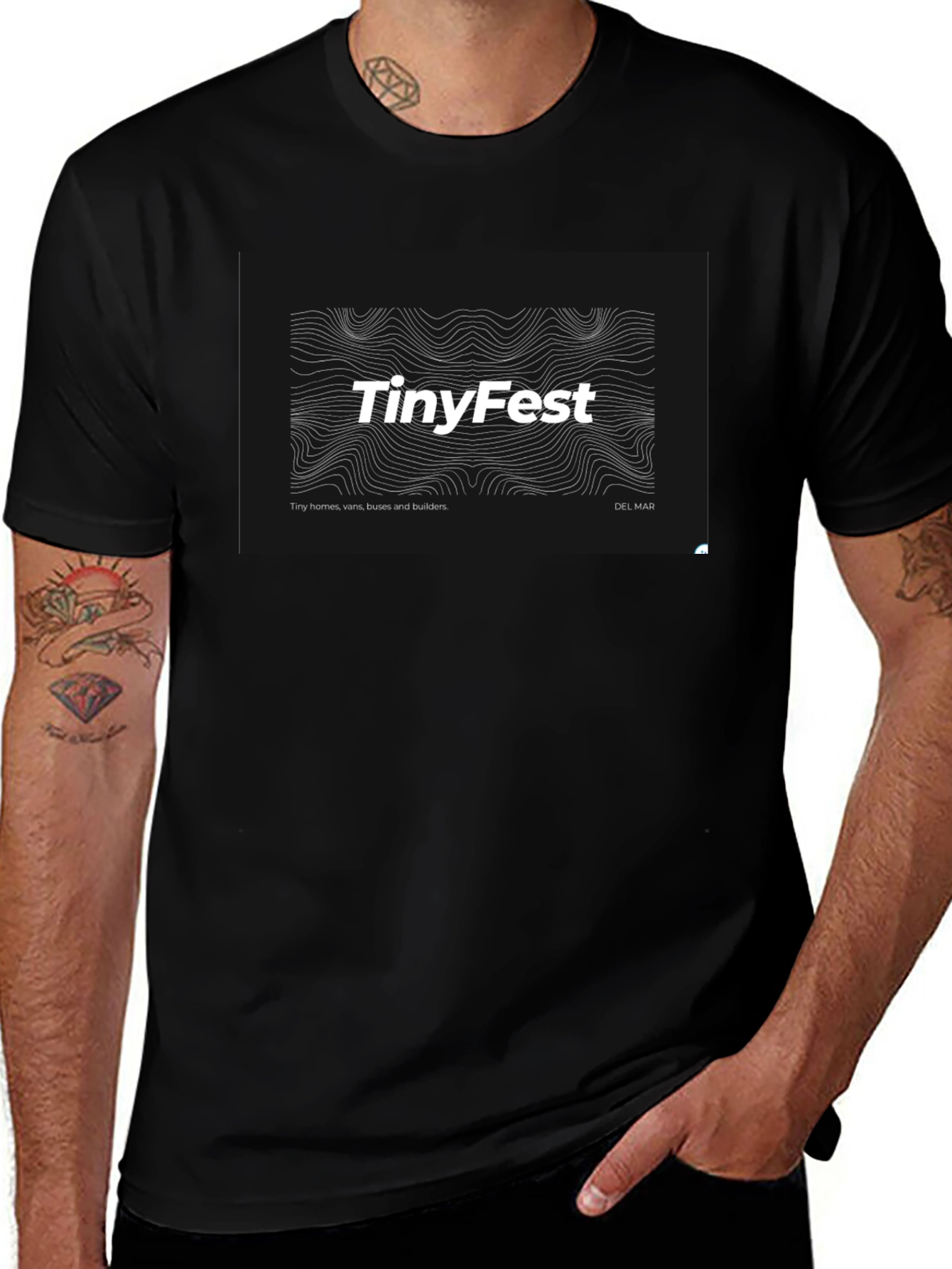 TinyFest Black T-Shirt - Tiny Homes Vans & Builders