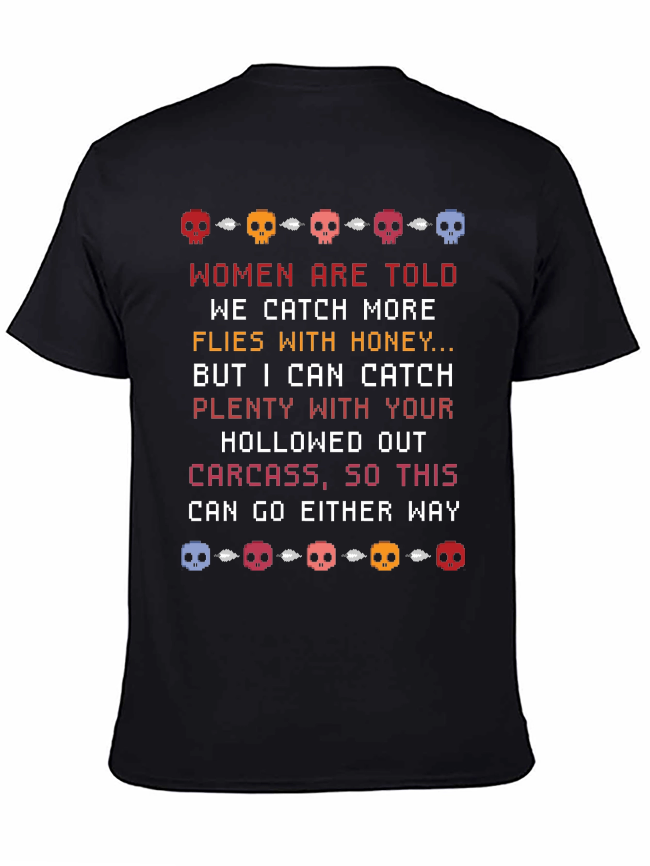 Humorous Skull Pixel Art T-Shirt