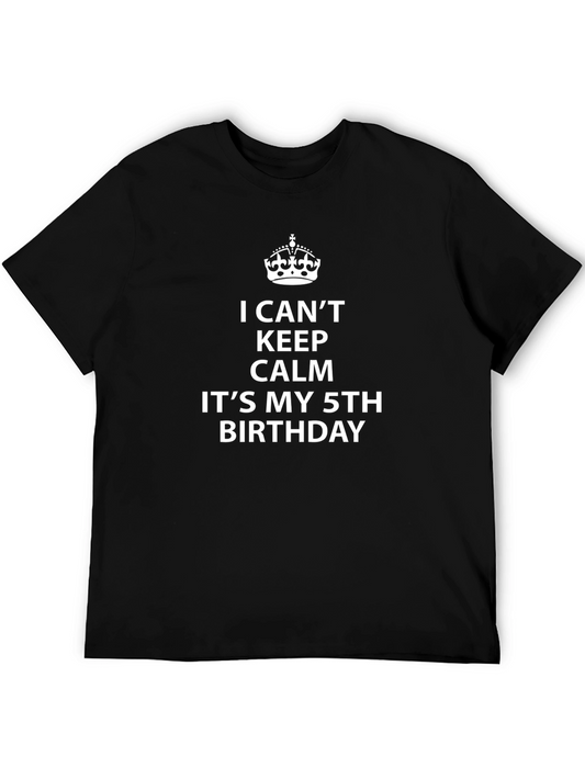 I Cant Keep Calm 5th Birthday Black T-Shirt