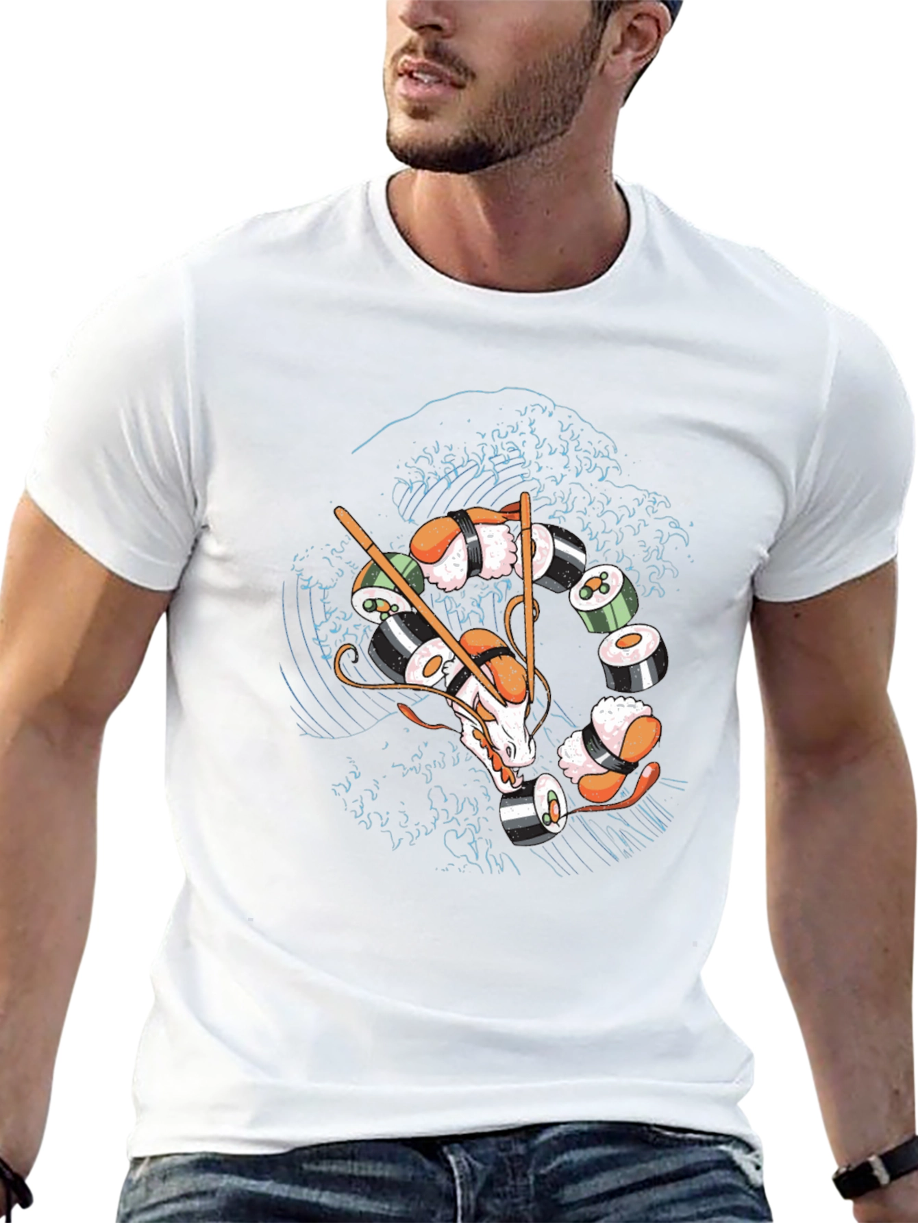 Sushi Dragon T-Shirt - Unique Graphic Tee