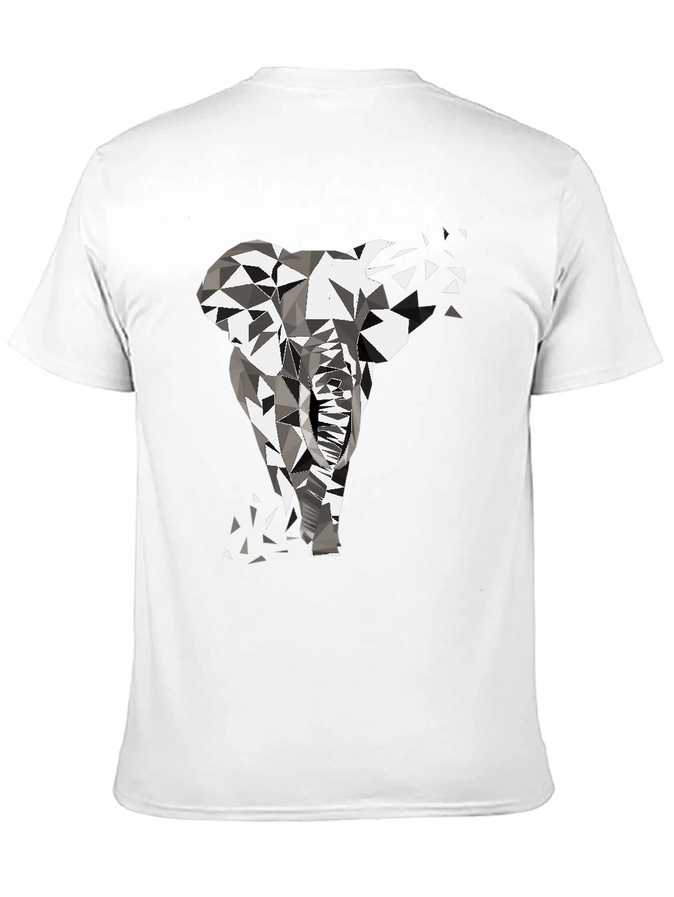 Geometric Elephant Graphic Tee - Modern Black T-Shirt