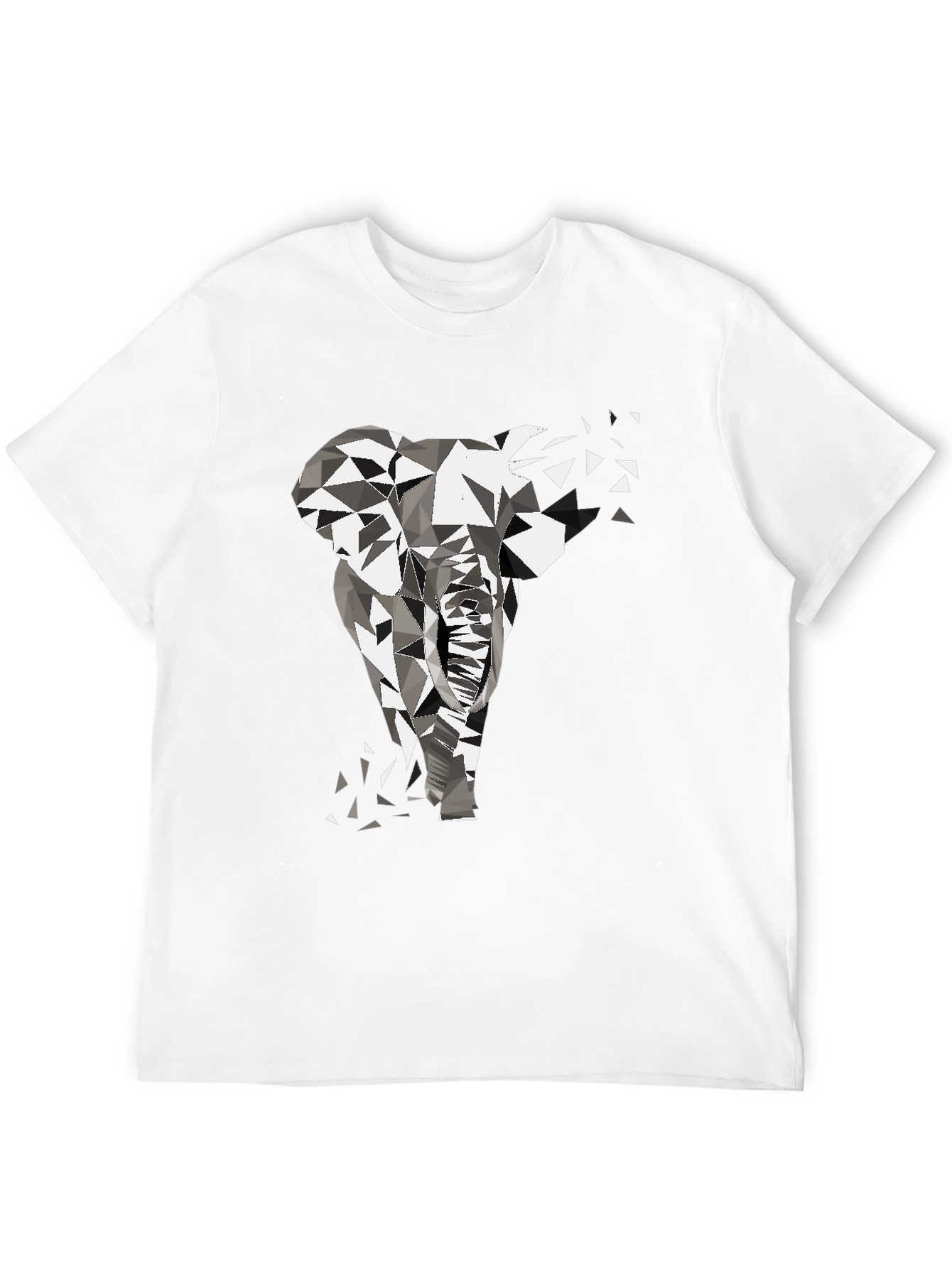 Geometric Elephant Graphic Tee - Modern Black T-Shirt