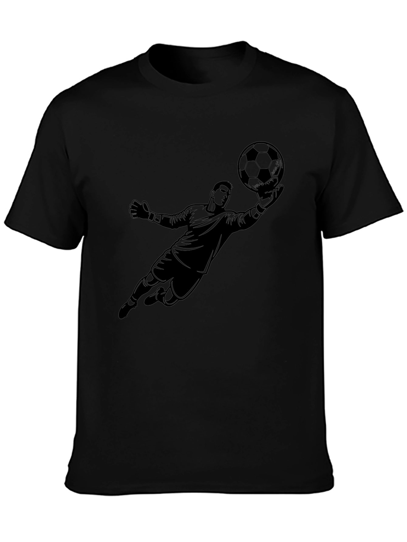 Soccer Goalie Graphic Tee - Black Cotton T-Shirt