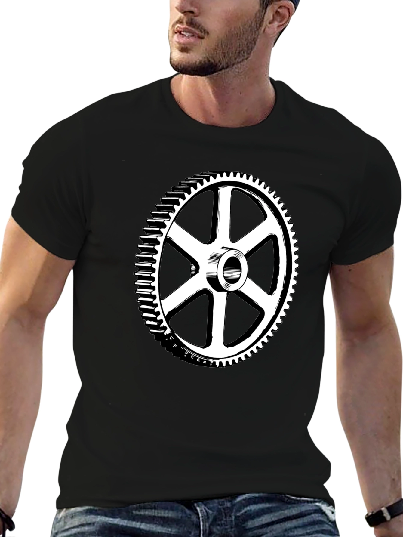 Gear Graphic Black T-Shirt