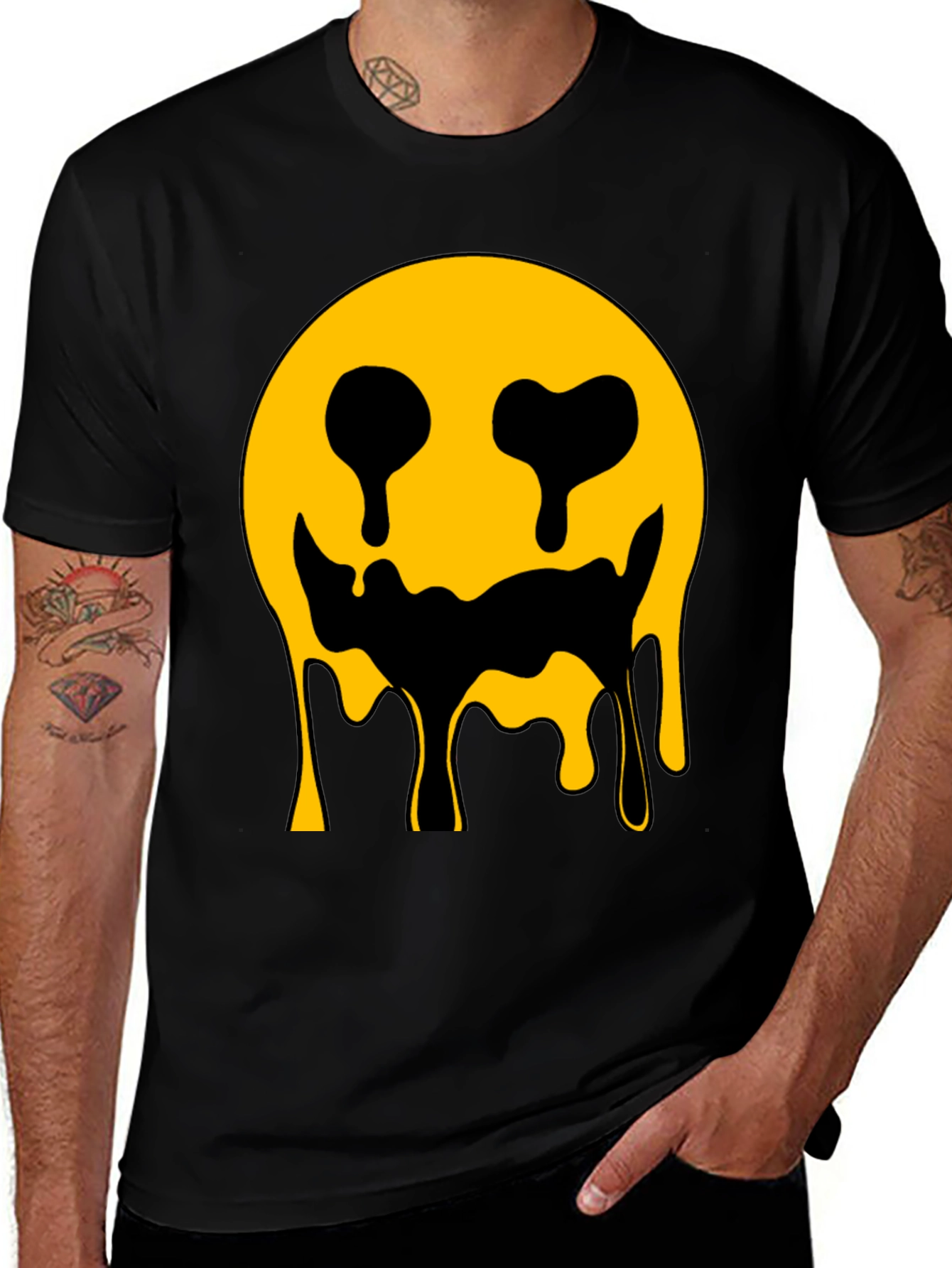 Dripping Smiley Face Graphic Tee