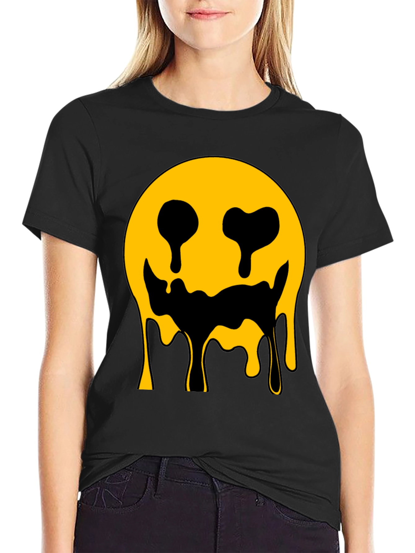 Dripping Smiley Face Graphic Tee