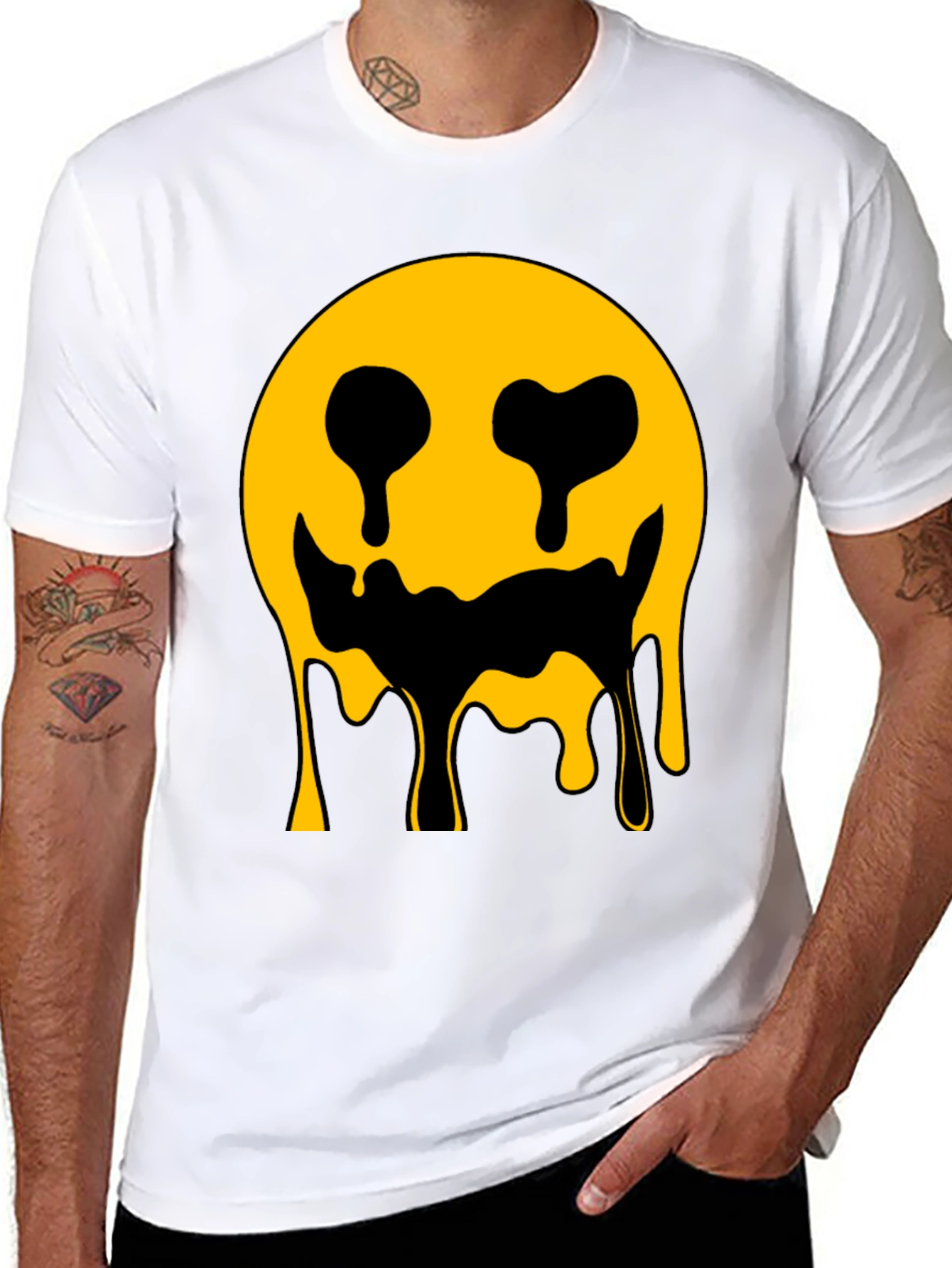 Dripping Smiley Face Graphic Tee