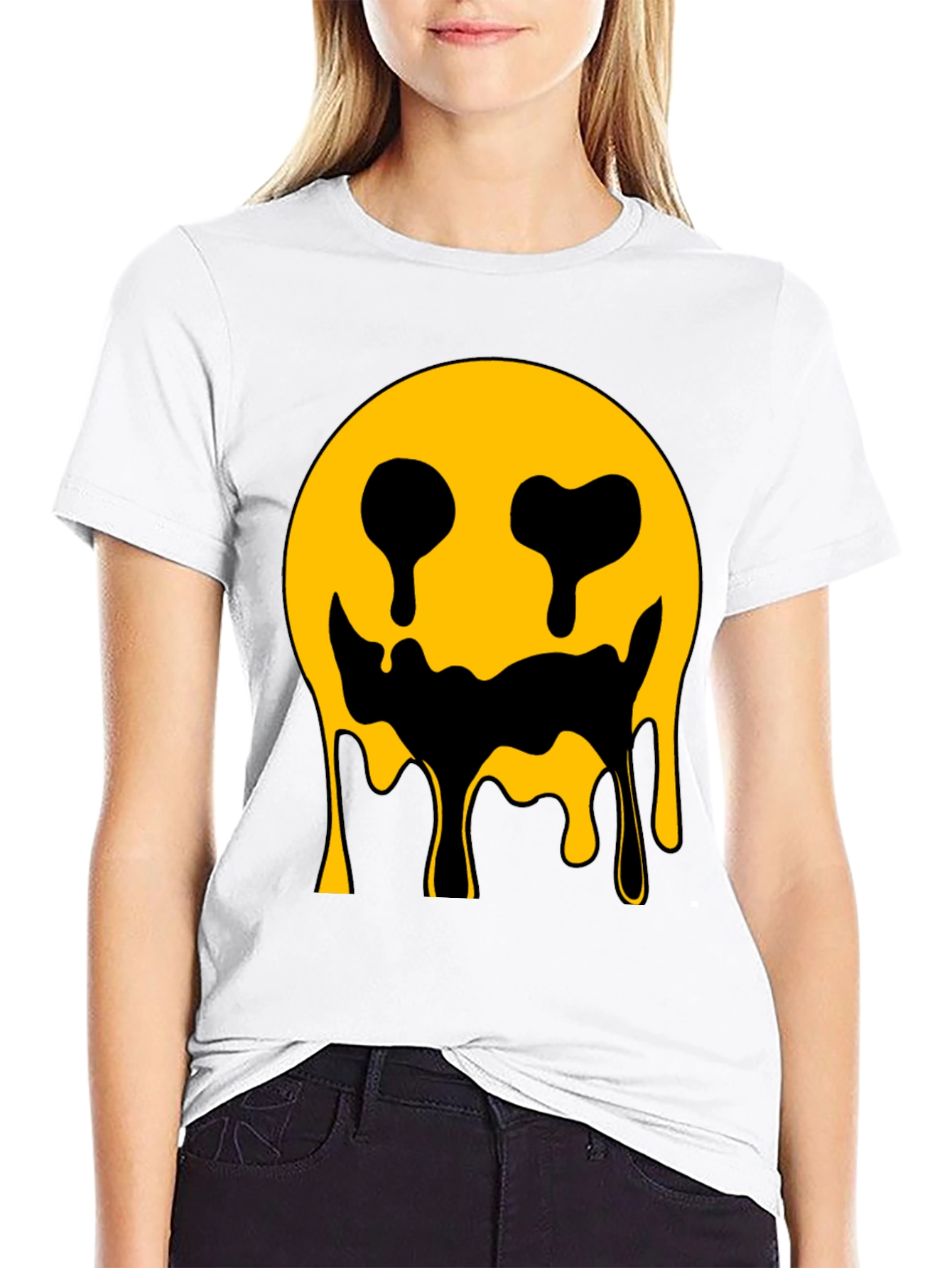 Dripping Smiley Face Graphic Tee